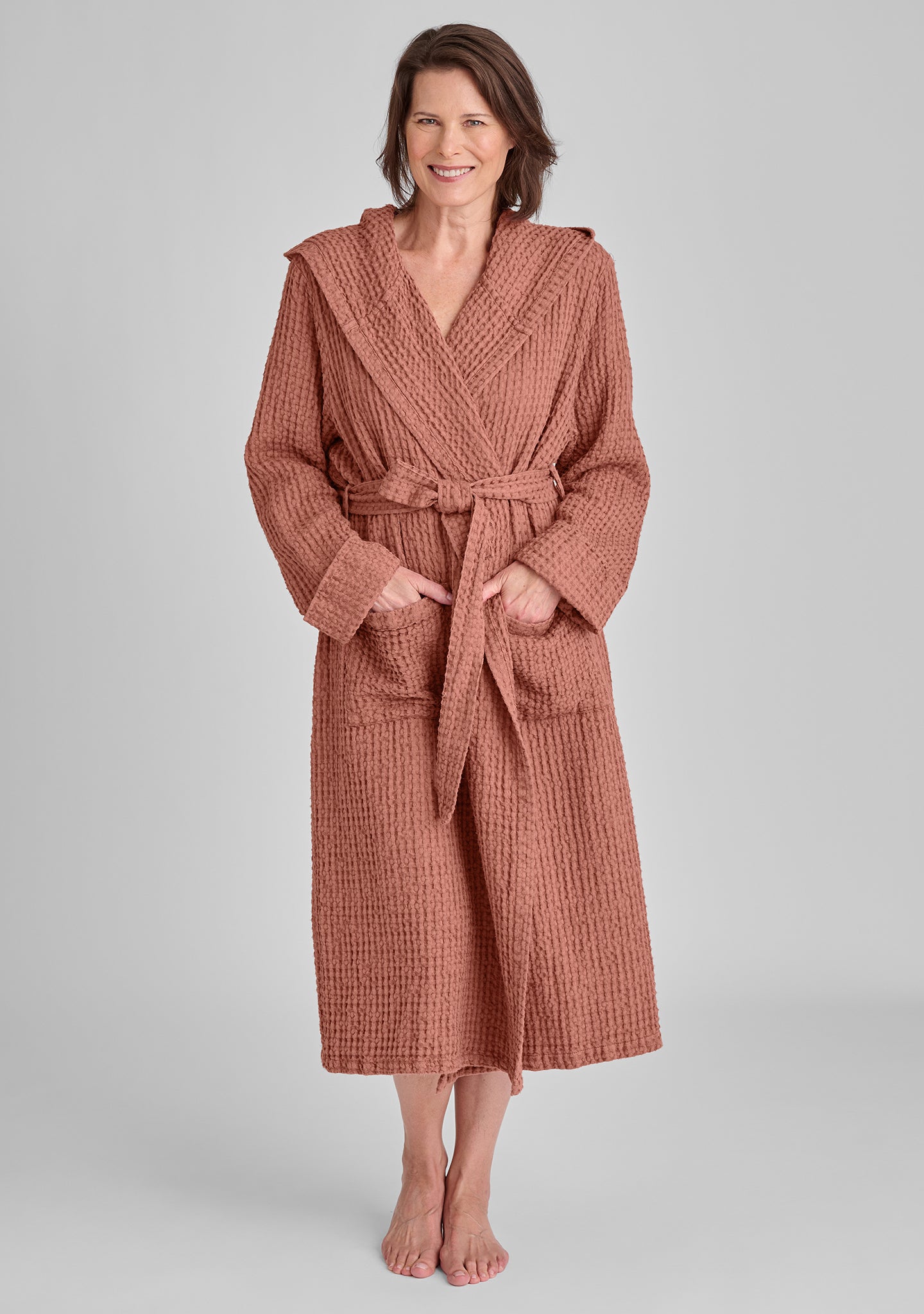 Women's Hooded Linen Robe - Lightweight Summer Wrap Cover Up - Perfect for Beach, Pool, Spa & Lounging at Home