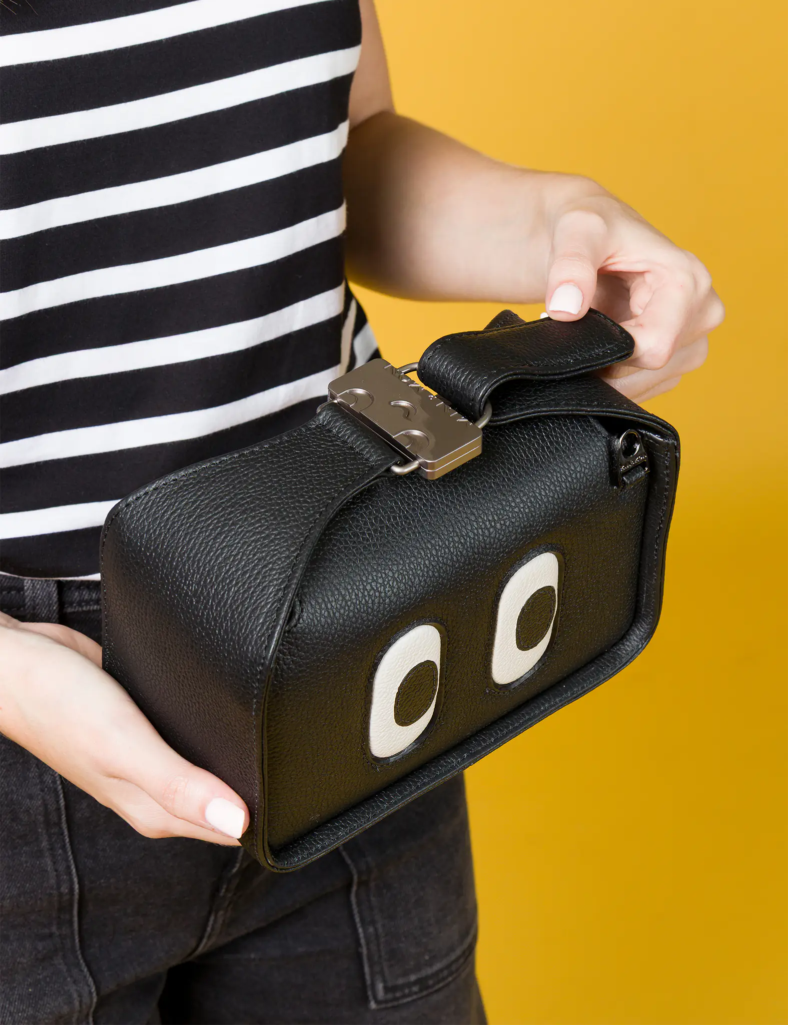 Benji Micro Crossbody Bag - Genuine Black Leather Purse for Women | Stylish & Compact Everyday Shoulder Bag for Work, Travel & Shopping
