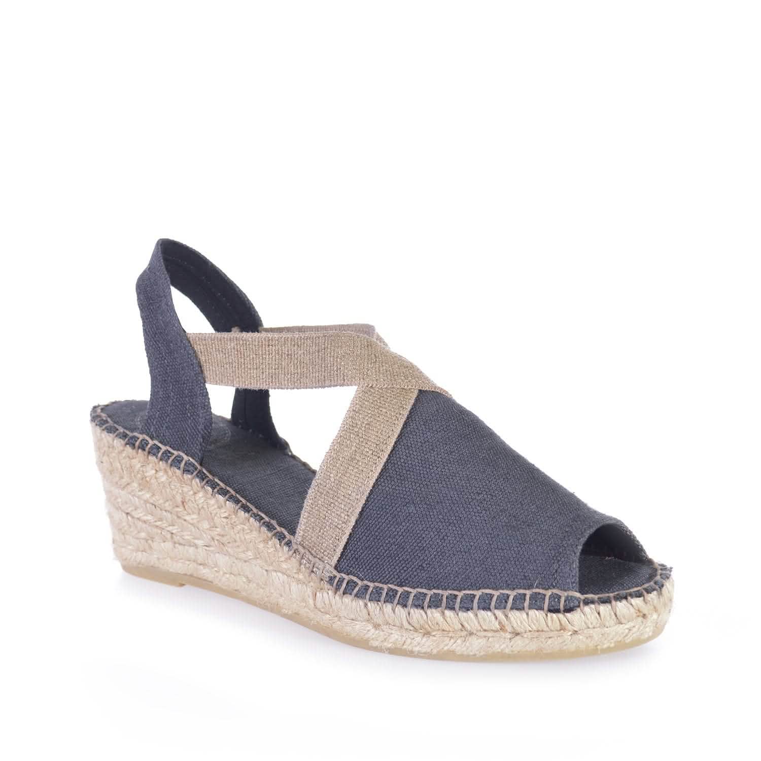 Women's Plain Canvas Wedge Espadrille Shoes - Breda V Comfortable Summer Casual Flats for Beach, Vacation & Everyday Wear