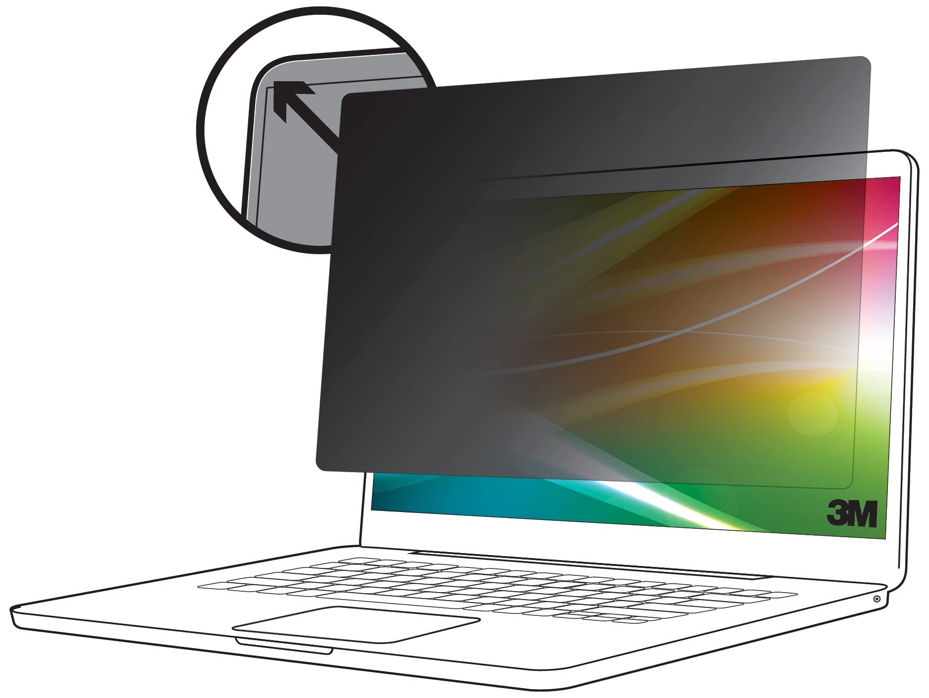 3M Bright Screen Privacy Filter for Apple MacBook Air 13-inch (M2 & M3 Models) - Anti-Glare & Blue Light Protection for Office & Home Use