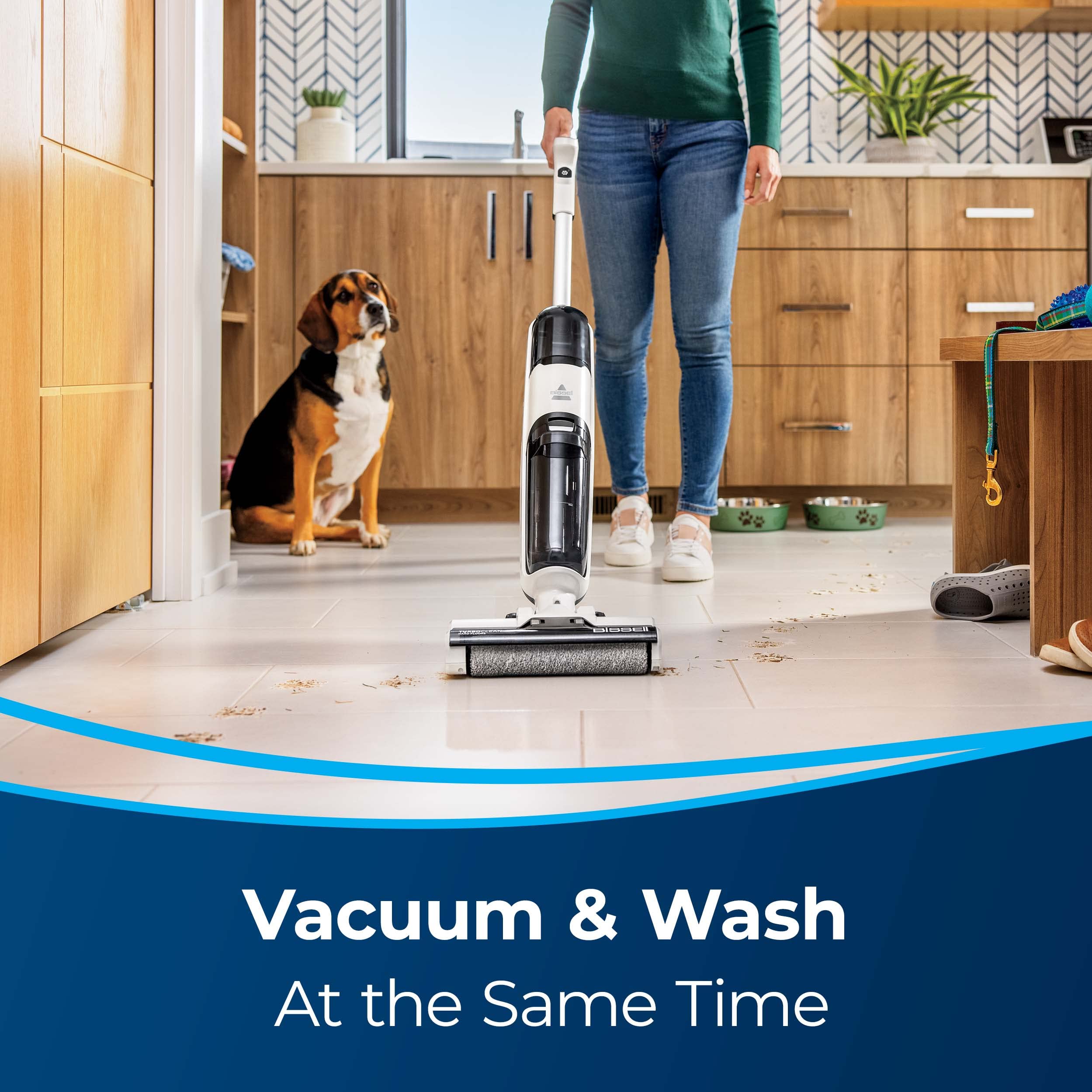 Bissell TurboClean 3548 Cordless Hard Floor Cleaner & Wet Dry Vacuum - Lightweight Mop for Tile, Wood & Laminate Floors - Perfect for Quick Spills, Pet Messes & Deep Cleaning