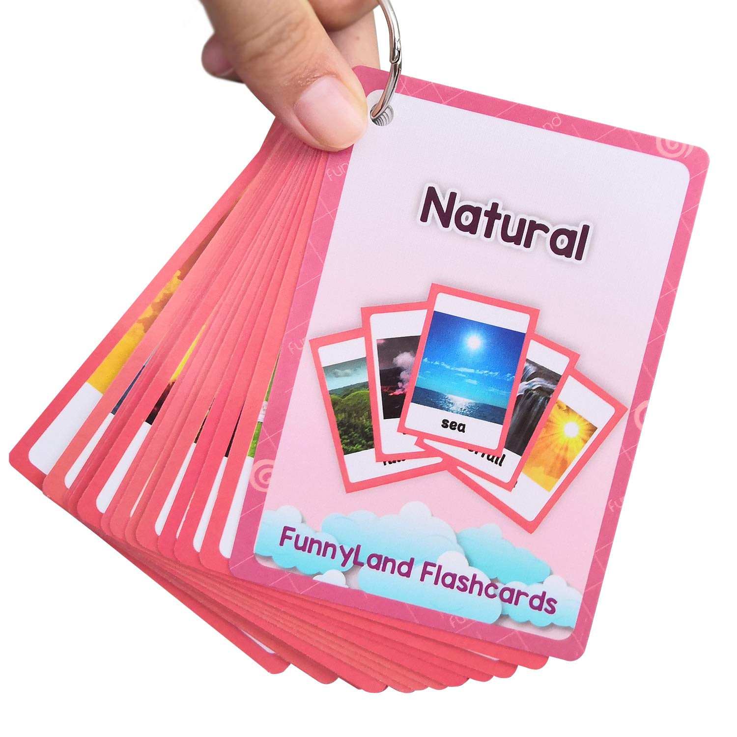 Natural Places & Buildings - 2 Sets of English Flash Cards for Kids | Preschool Learning Toys | Vocabulary Building for Toddlers & Kindergarten | Perfect for Homeschooling & Classroom Activities