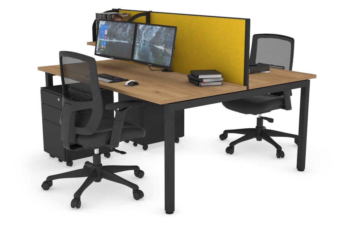 Quadro Square Legs 2 Person Office Workstation Desk - 1200L x 700W Modern Shared Workspace Solution for Home & Business Offices