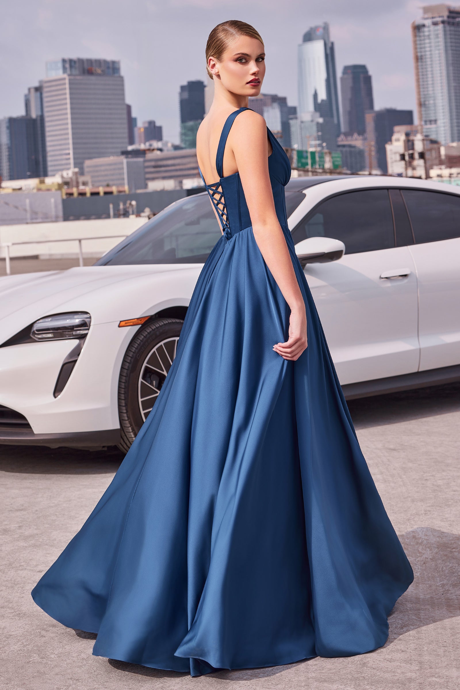 Elegant A-Line Satin Evening Gown - Libby Dress for Women | Perfect for Prom, Wedding Guest & Formal Occasions