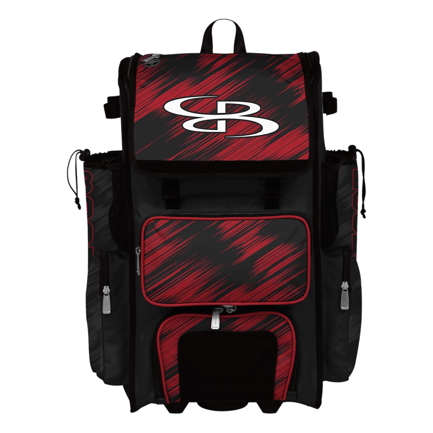 Boombah Superpack Hybrid Rolling Bat Bag with Wheels & Backpack Straps - Durable Baseball/Softball Equipment Bag for Travel & Games - Multiple Color Options
