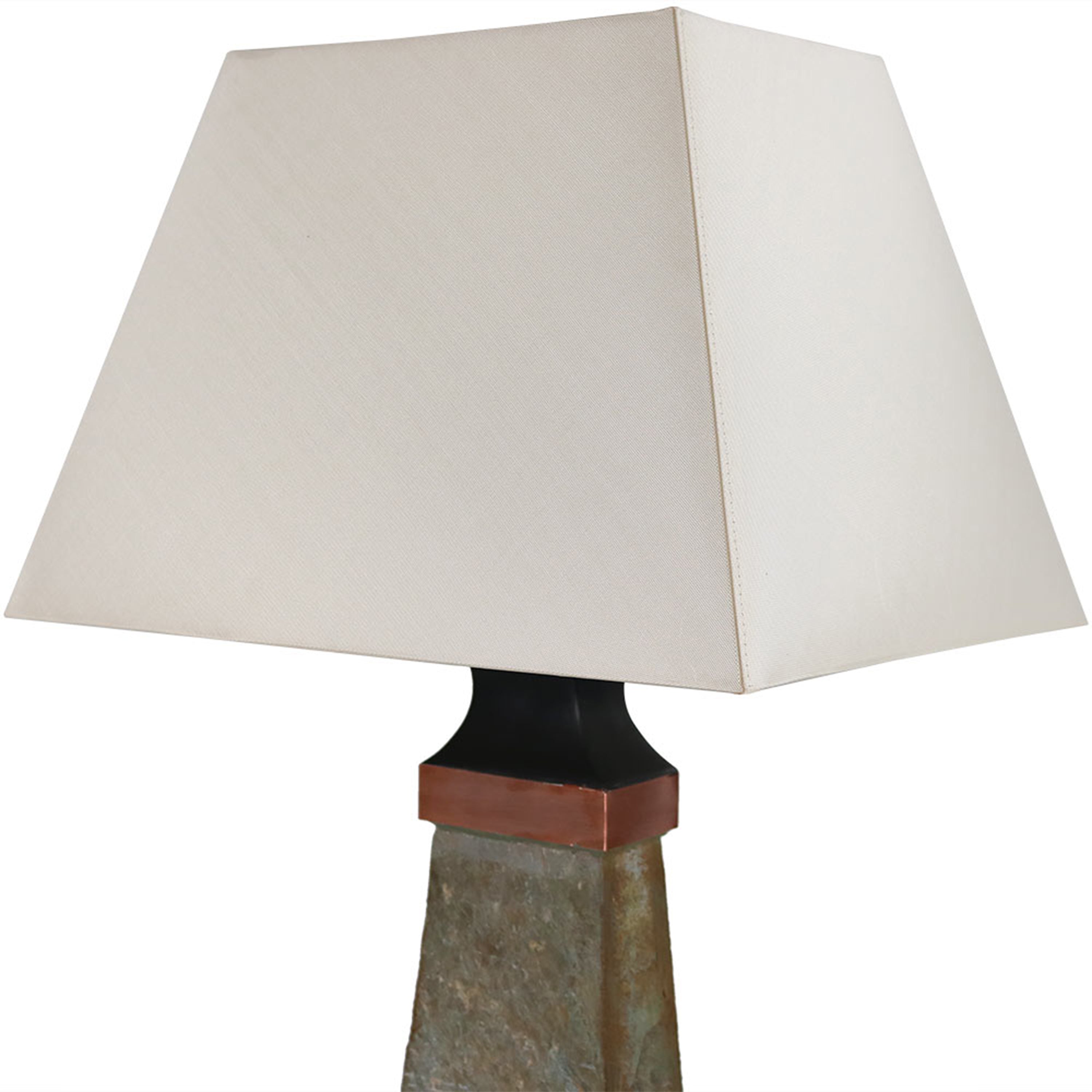Sunnydaze Copper Trimmed Slate Outdoor Table Lamp - 30 Inch Height - Weather-Resistant Patio Lighting for Garden, Porch & Backyard Decor