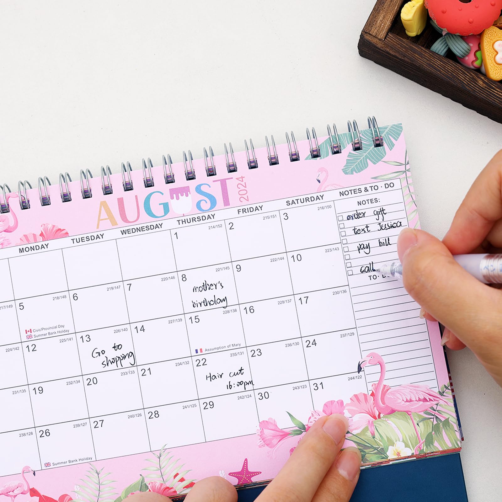 2025 Small Desk Calendar - Monthly Theme Design from Now to December 2025 | Standing Flip Desktop Calendar for Home, Office & School (Blue) | Perfect for Planning, Scheduling & Organization