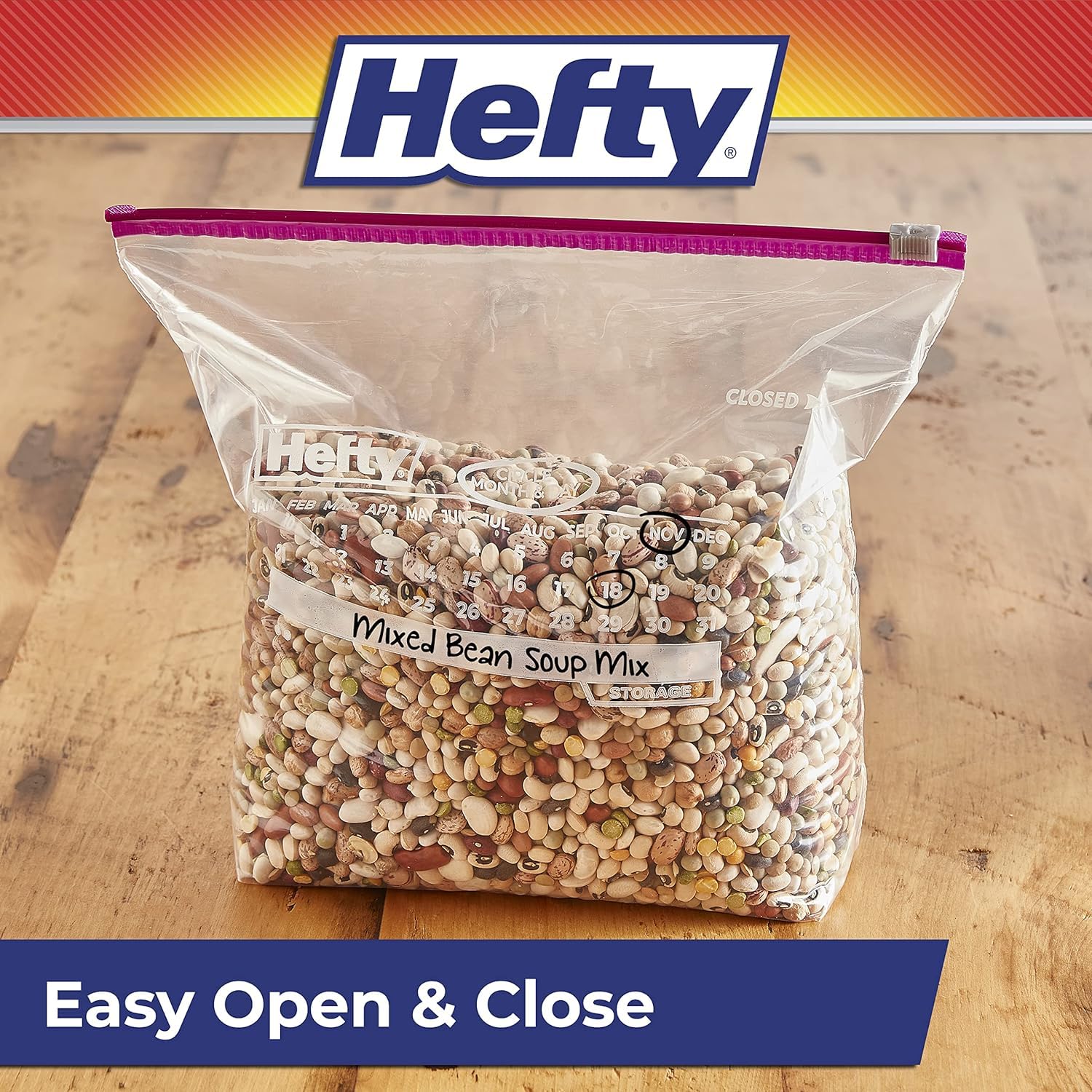 Heavy Duty Slider Storage Bags, Gallon Size, 120 Count (Pack of 3) - Perfect for Food Storage, Freezer Organization & Travel Snacks | Airtight, Leakproof & Durable Plastic Bags