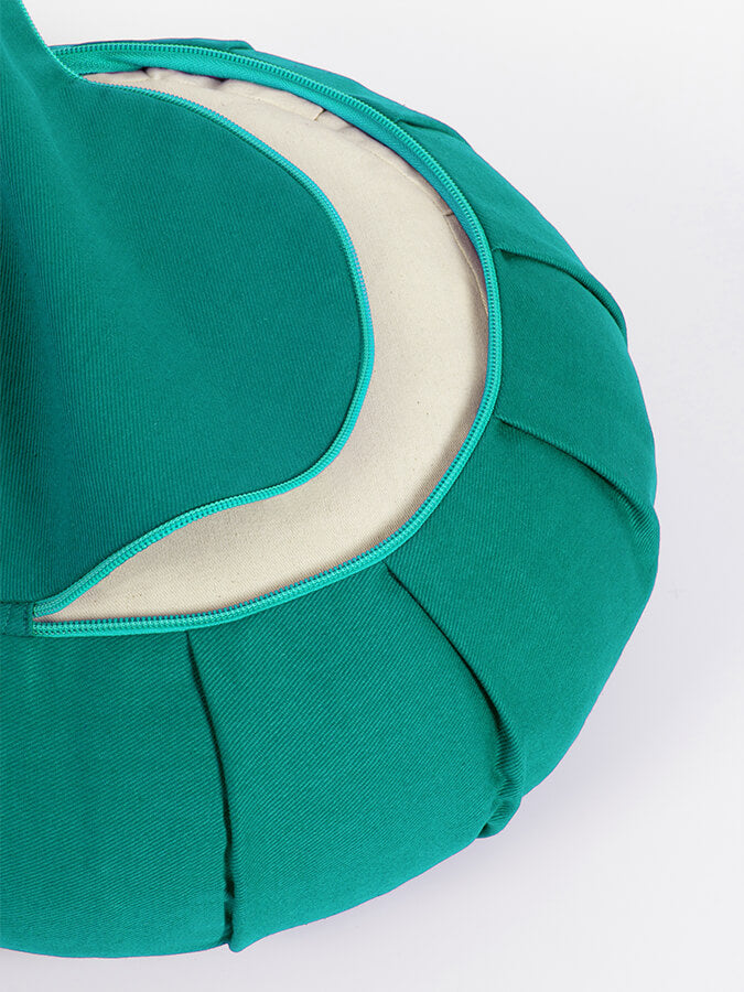 Organic Cotton Round Lotus Zafu Buckwheat Meditation Cushion - GOTS Certified for Yoga, Zen Meditation & Home Decor - Eco-Friendly & Comfortable Support for Mindful Practices