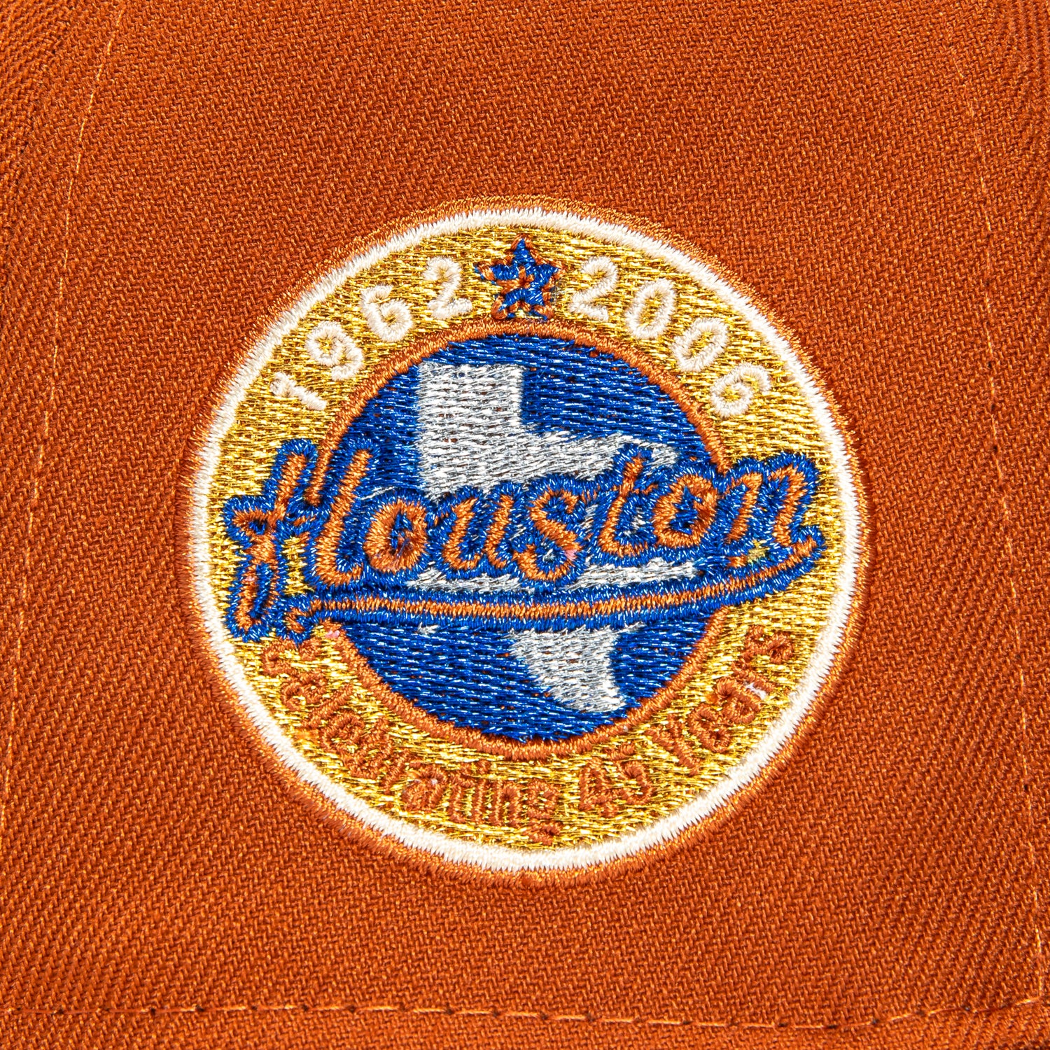 New Era 59Fifty Houston Astros 45th Anniversary Patch Snapback Hat - Burnt Orange & Navy - Perfect for Baseball Games, Fan Gear & Streetwear Fashion