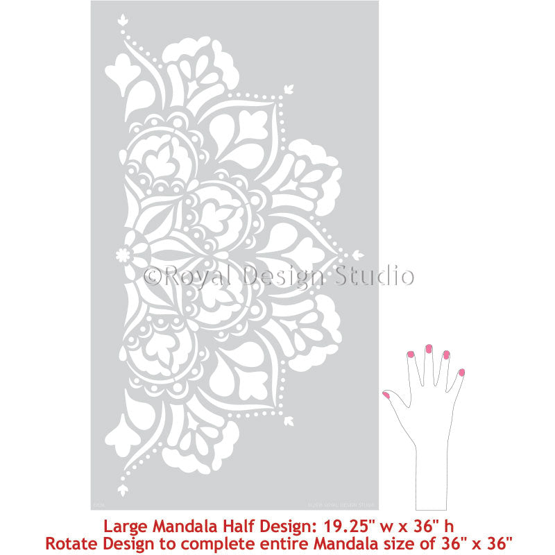 Ananda Mandala Stencil - Reusable DIY Painting Template for Wall Art, Fabric, Wood & Canvas - Perfect for Home Decor, Yoga Studios, Meditation Spaces & Spiritual Crafts