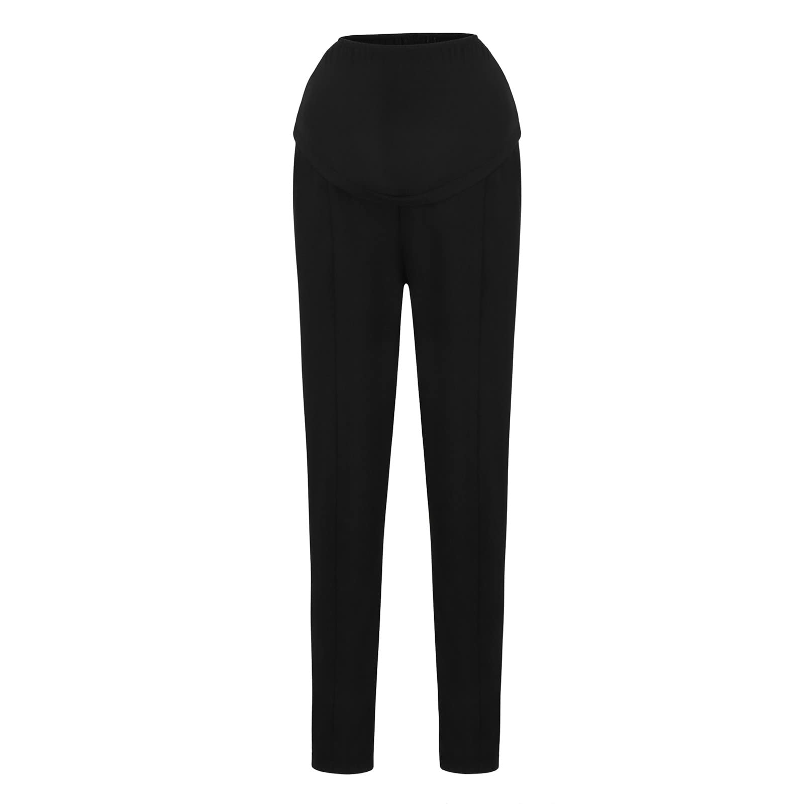 Lykmera Women's Maternity Pants - Stretchy Over The Bump Pregnancy Capris for Work & Casual Wear - Comfortable Workout & Office Maternity Clothes for Expecting Moms