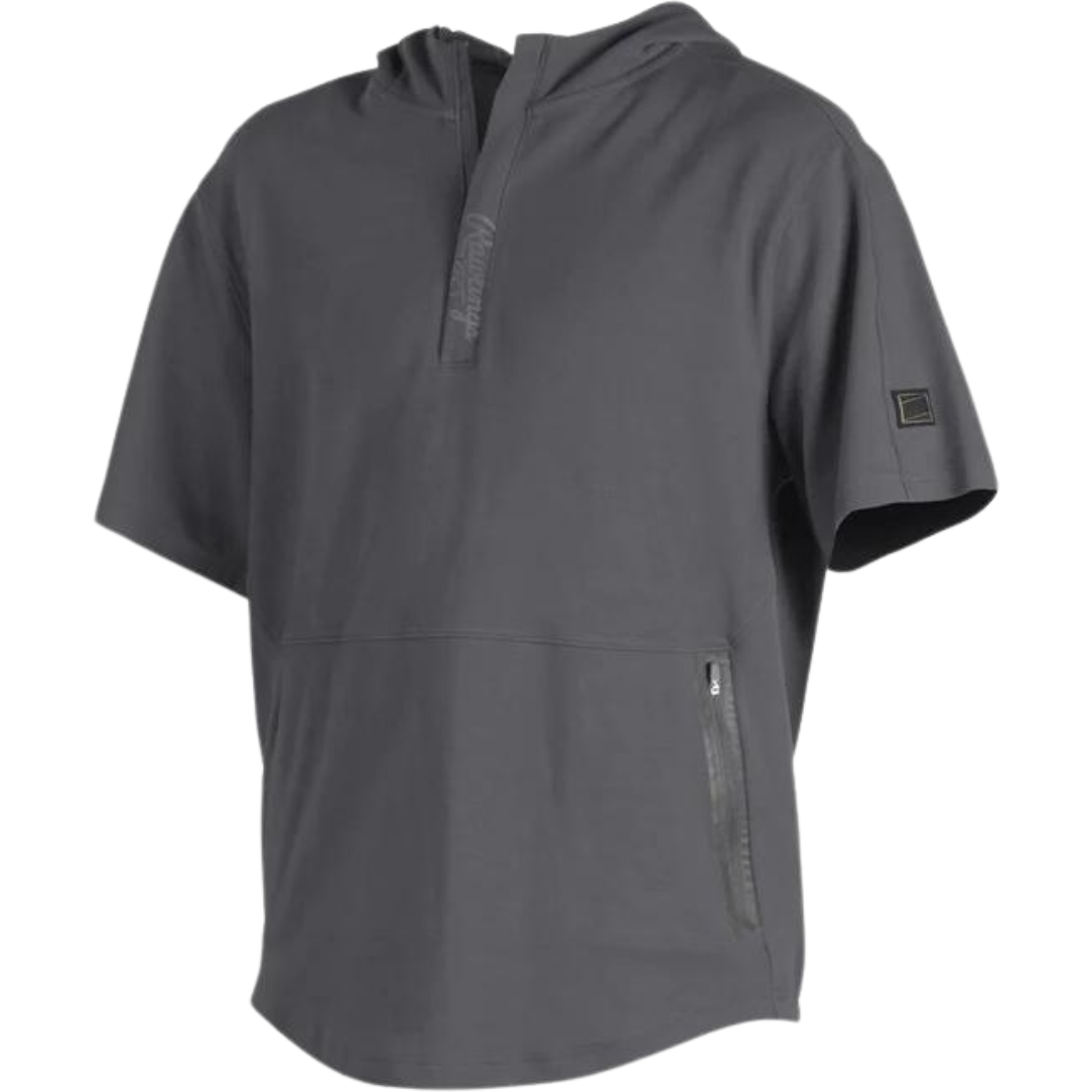 Rawlings Adult Gold Collection 1/4 Zip Short Sleeve Hoodie GCJJ - Premium Baseball Pullover for Training & Casual Wear