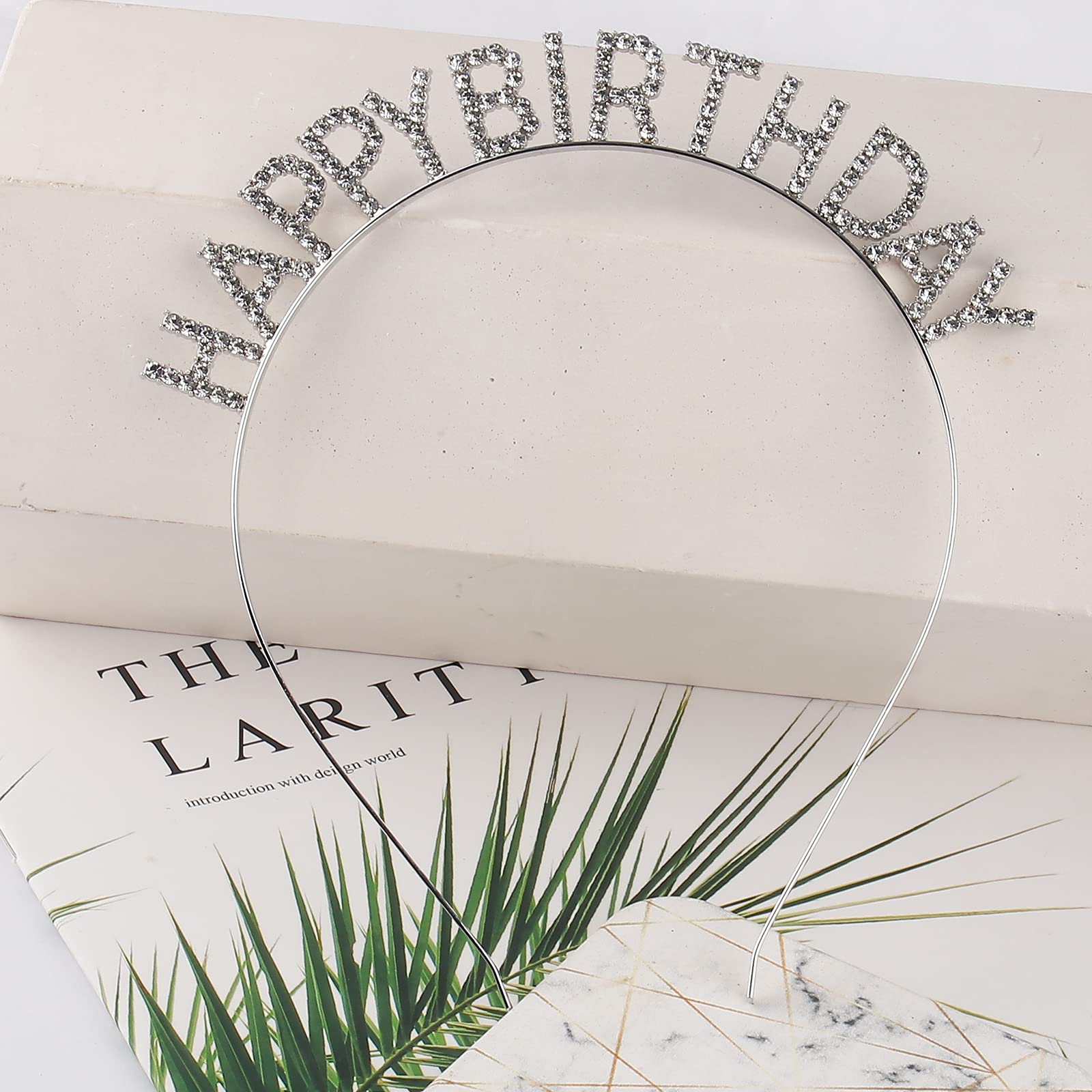 **CIEHER Rhinestone Birthday Tiara - Silver Queen Crown for Women & Girls | Elegant Birthday Headband & Party Accessories | Perfect for Birthday Celebrations, Bachelorette Parties & Special Events**