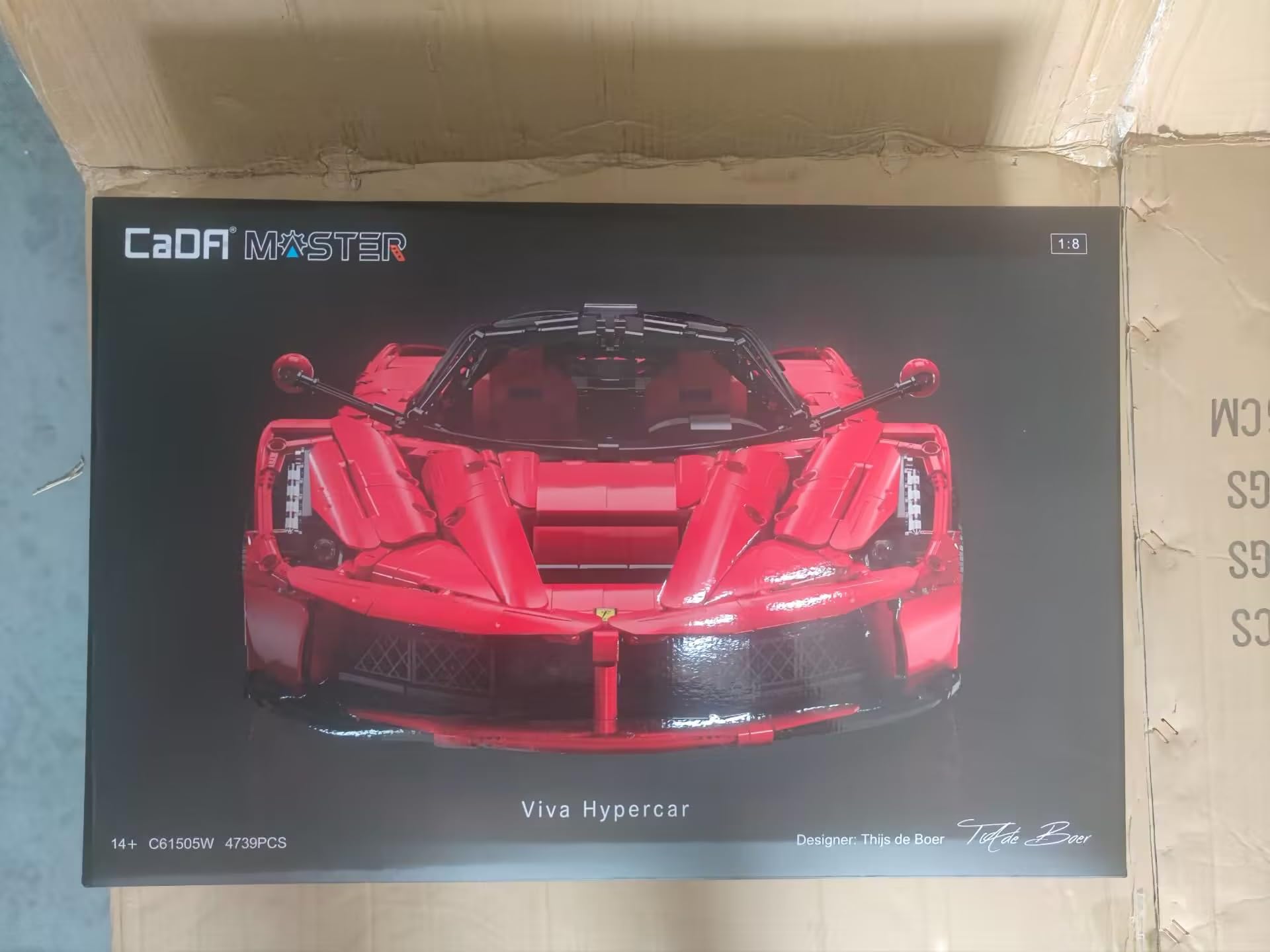 MISINI 61505 Viva Hypercar 1:8 Technic Model Car Kit - CADA Master 4739pcs Large Building Blocks, MOC Super Sports Car Model - STEM Educational Toy Gift for Kids & Adults | DIY Project, Collectible Display, Birthday Present