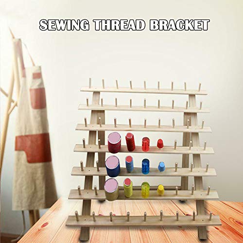 VALINK 63 Spool Wood Thread Rack - Sewing Thread Stand Organizer for Quilting & Embroidery | Bobbin Thread Holder & Spool Storage Rack | Perfect for Tailors, Crafters & DIY Sewing Projects | Home & Studio Organization Tool
