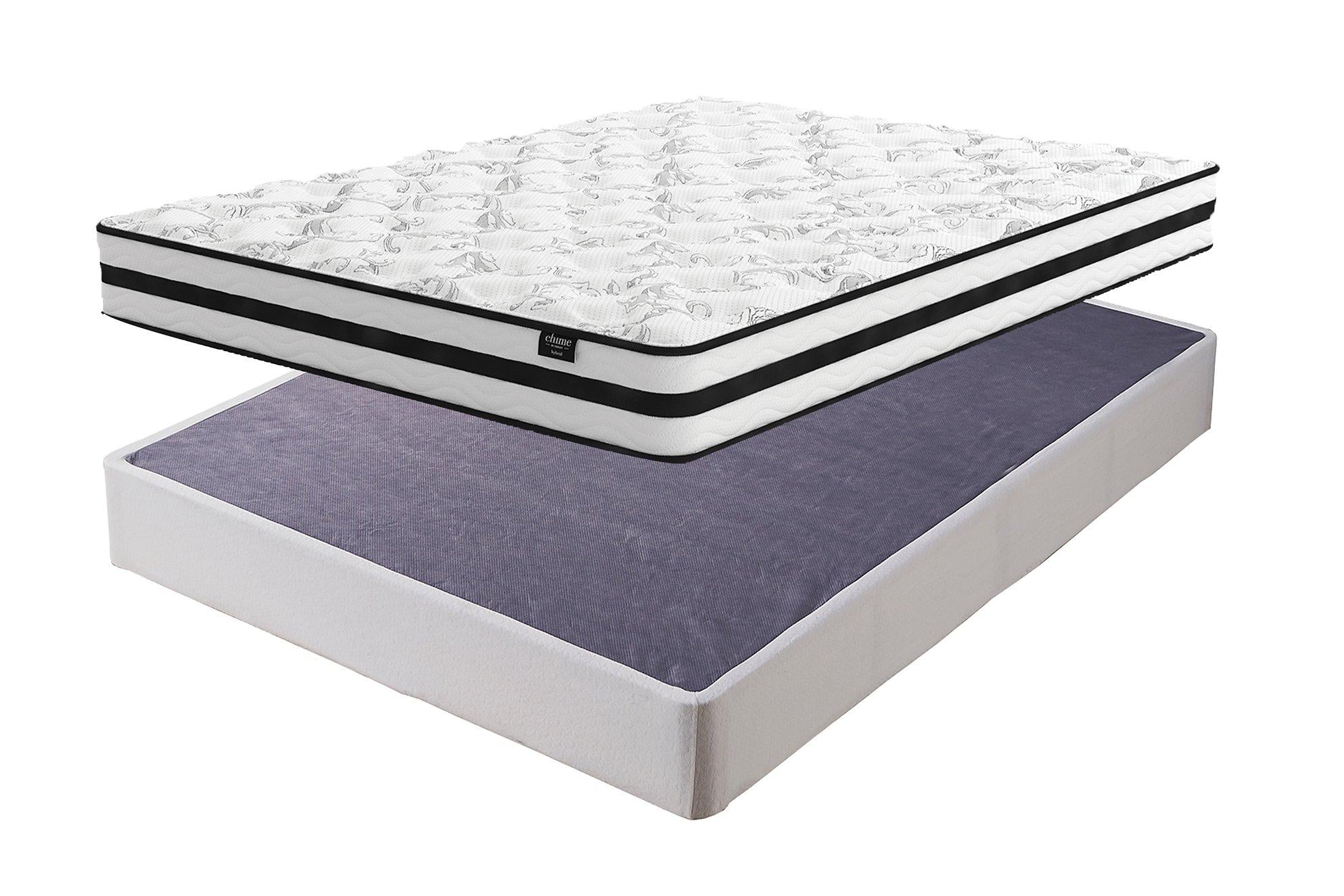 8 Inch Chime Innerspring Mattress Set - Queen Size Bed Mattress for Side Sleepers, Medium Firm Support with Motion Isolation - Perfect for Guest Rooms, Dorms & Apartments