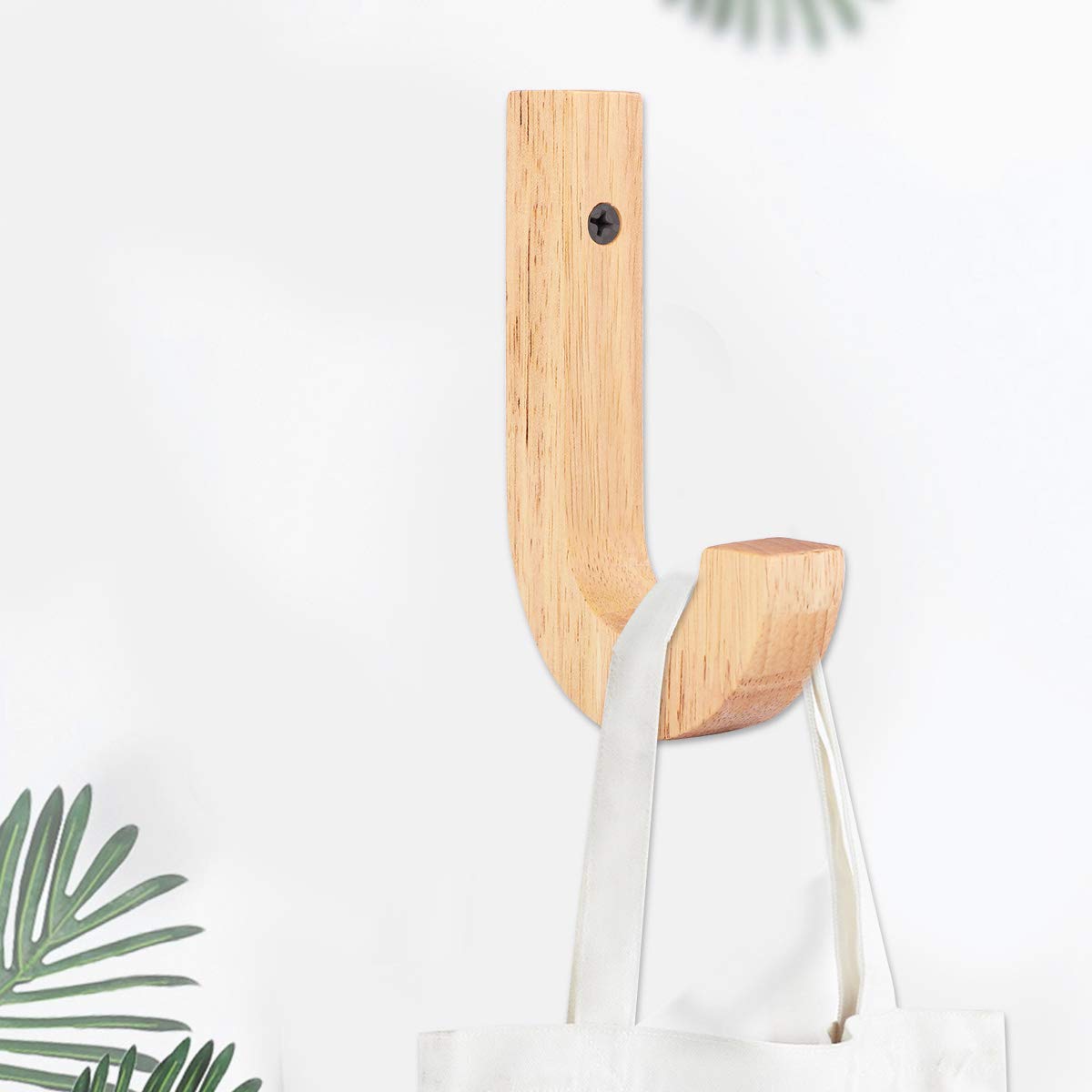 2 Pack Modern Decorative Wall Hooks - Wooden Coat Hooks for Entryway, Bedroom & Bathroom Organization | Creative Home Decor Storage Solution