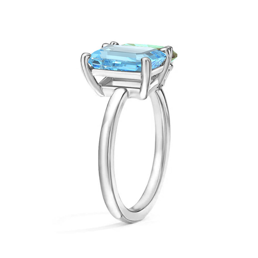 Personalized Toi et Moi Aquamarine Birthstone Ring for Women - Custom Anniversary, Engagement & Wedding Jewelry Gift - Perfect for Couples, Brides & Romantic Occasions