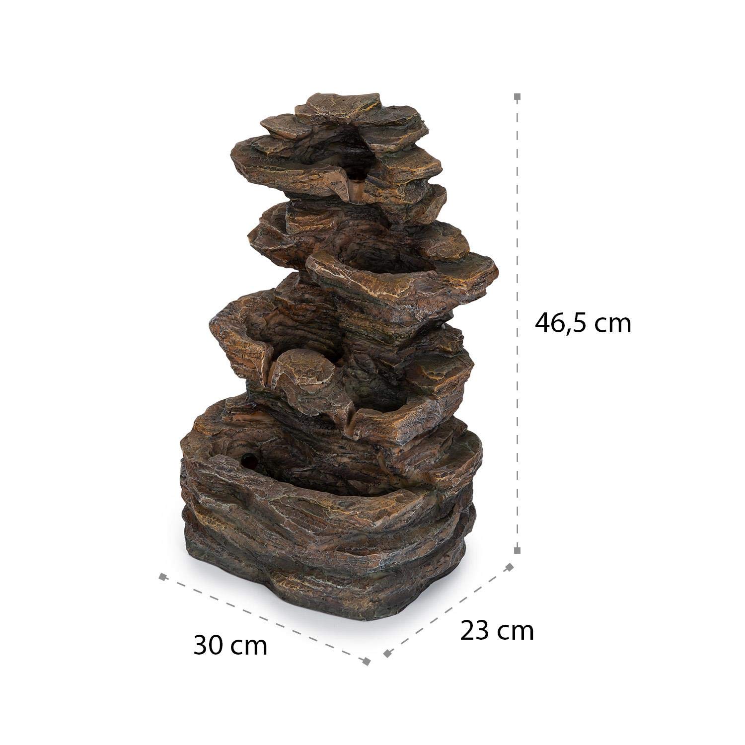 BLUMFELDT Messina Solar Powered Water Fountain - Outdoor Garden Fountain with 9V/2.8W Solar Panel (7x5.5 Inches) for Patio, Yard, Deck & Indoor Decor | Relaxing Waterfall Feature for Home & Garden