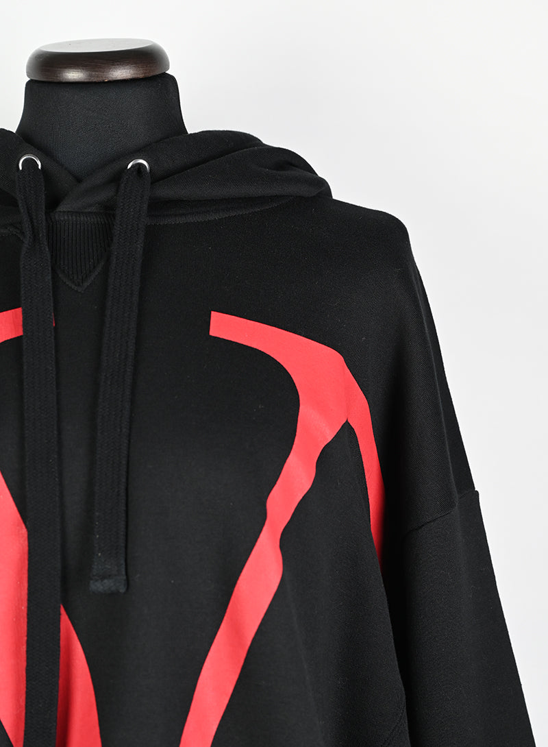 Valentino Black Hoodie with Oversized Logo - Size M | Stylish & Comfortable for Casual Wear & Street Fashion