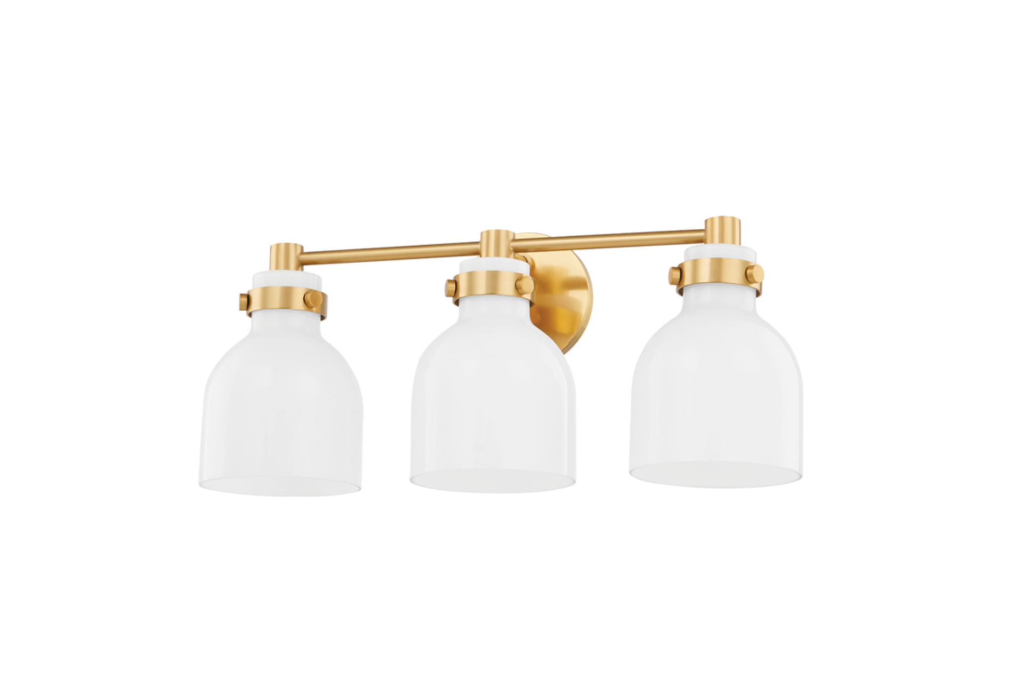 Elli Brass Vanity Light - Modern Bathroom Wall Sconce with Clear Glass Shades, Perfect for Vanity Mirror Lighting, Dressing Room, and Powder Room Decor