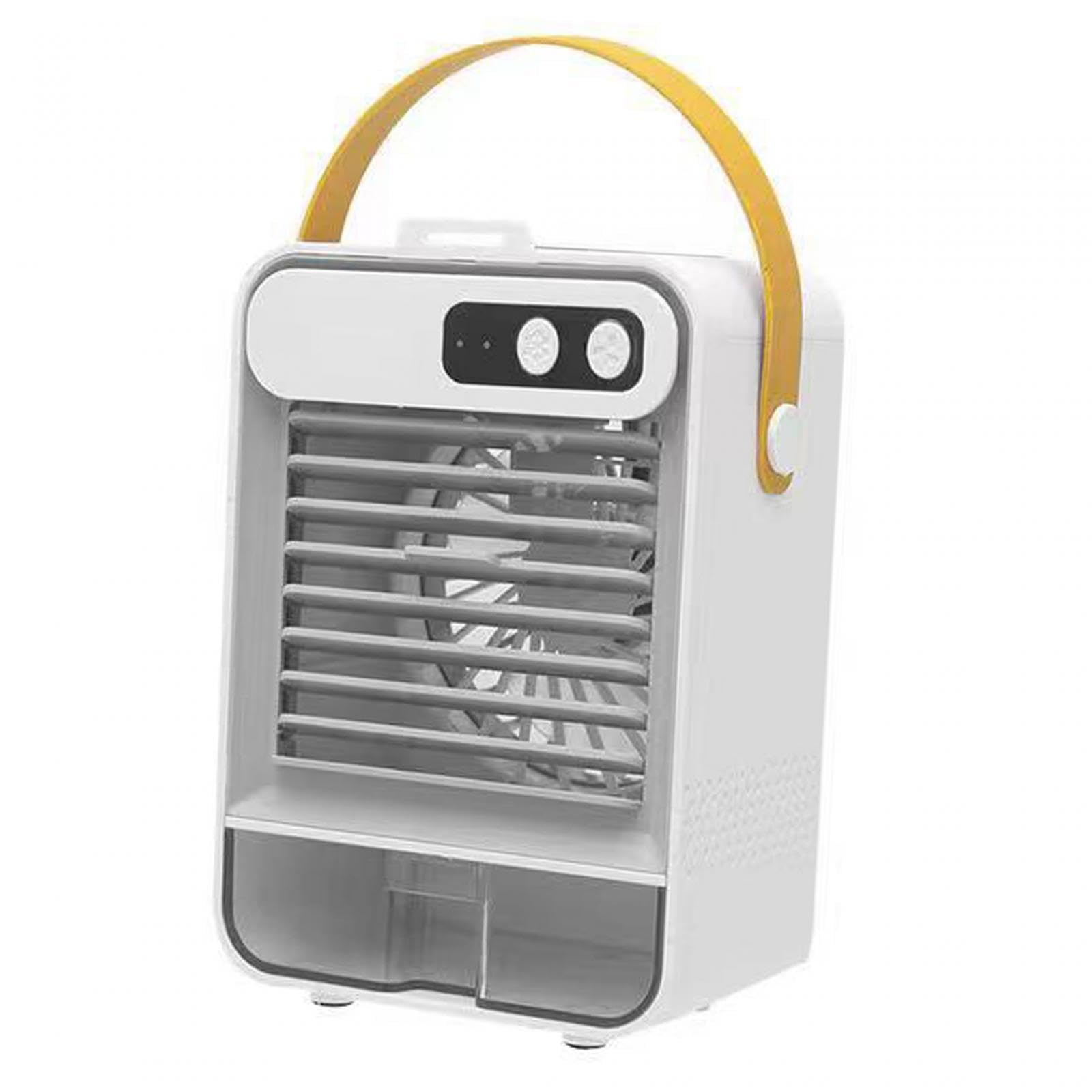 Portable Air Conditioner & Personal Desk Fan - 3-Speed Adjustable Cooling Fan with Ultrasonic Humidifier & Phone Holder - White | Perfect for Camping, Home Office & Bedroom Use