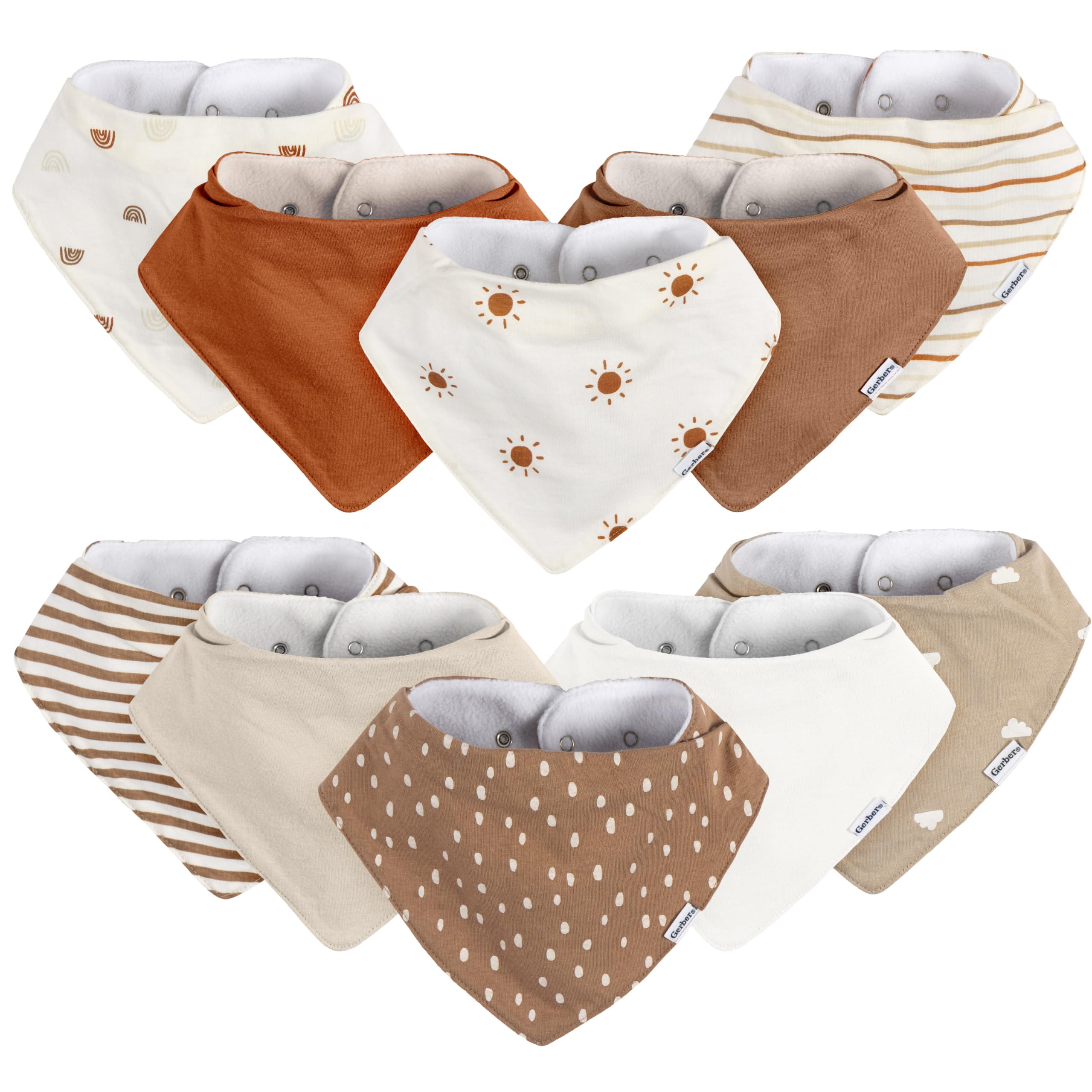 Gerber Unisex Baby Bandana Bibs - Soft, Absorbent & Stylish for Drool & Messy Meals - Perfect for Infants & Toddlers at Home or On-the-Go