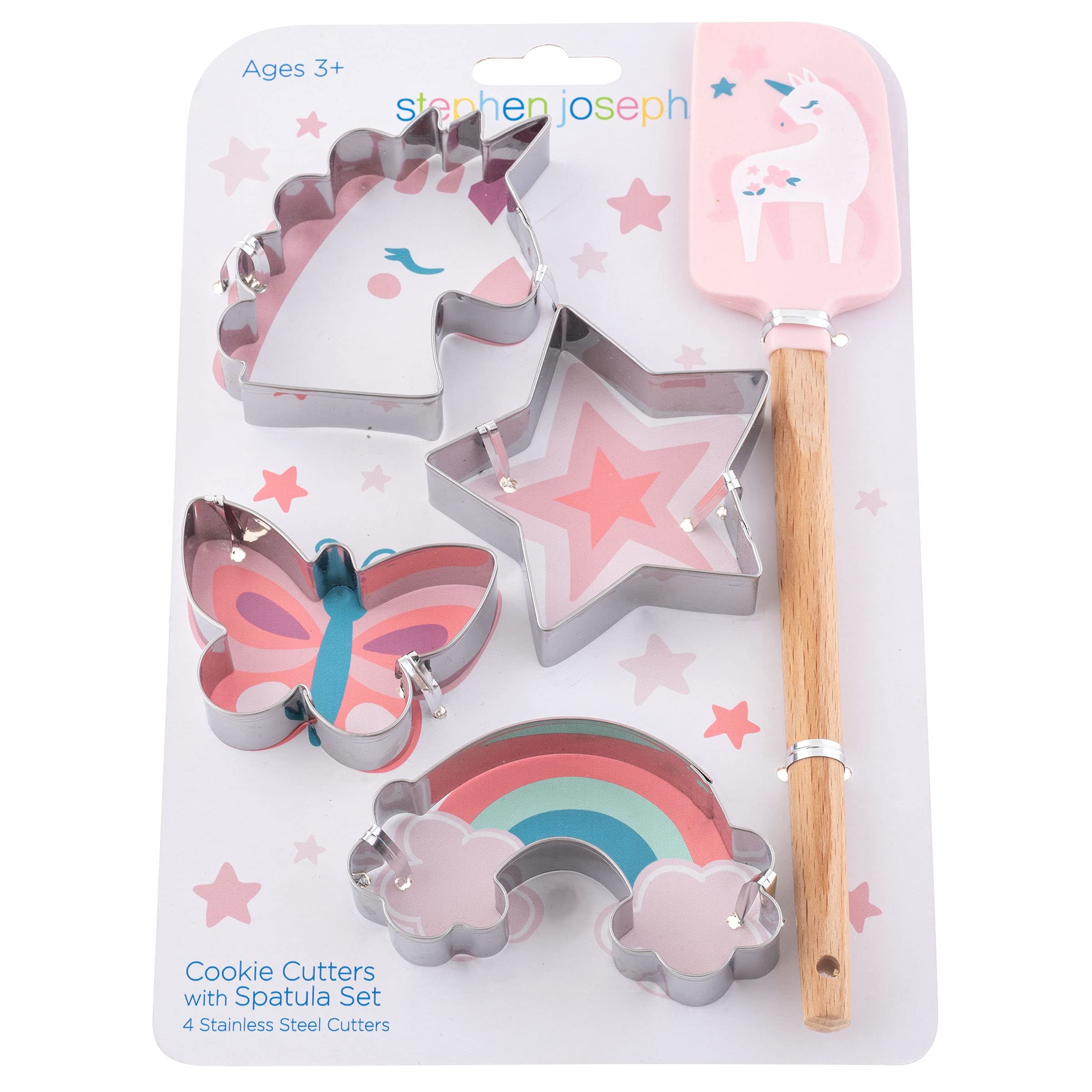 Stephen Joseph Kids Cooking Cookie Set - Unicorn Themed Toddler Baking Kit with Cookie Cutters & Spatula - Perfect for Birthday Gifts, Pretend Play & Family Baking Activities