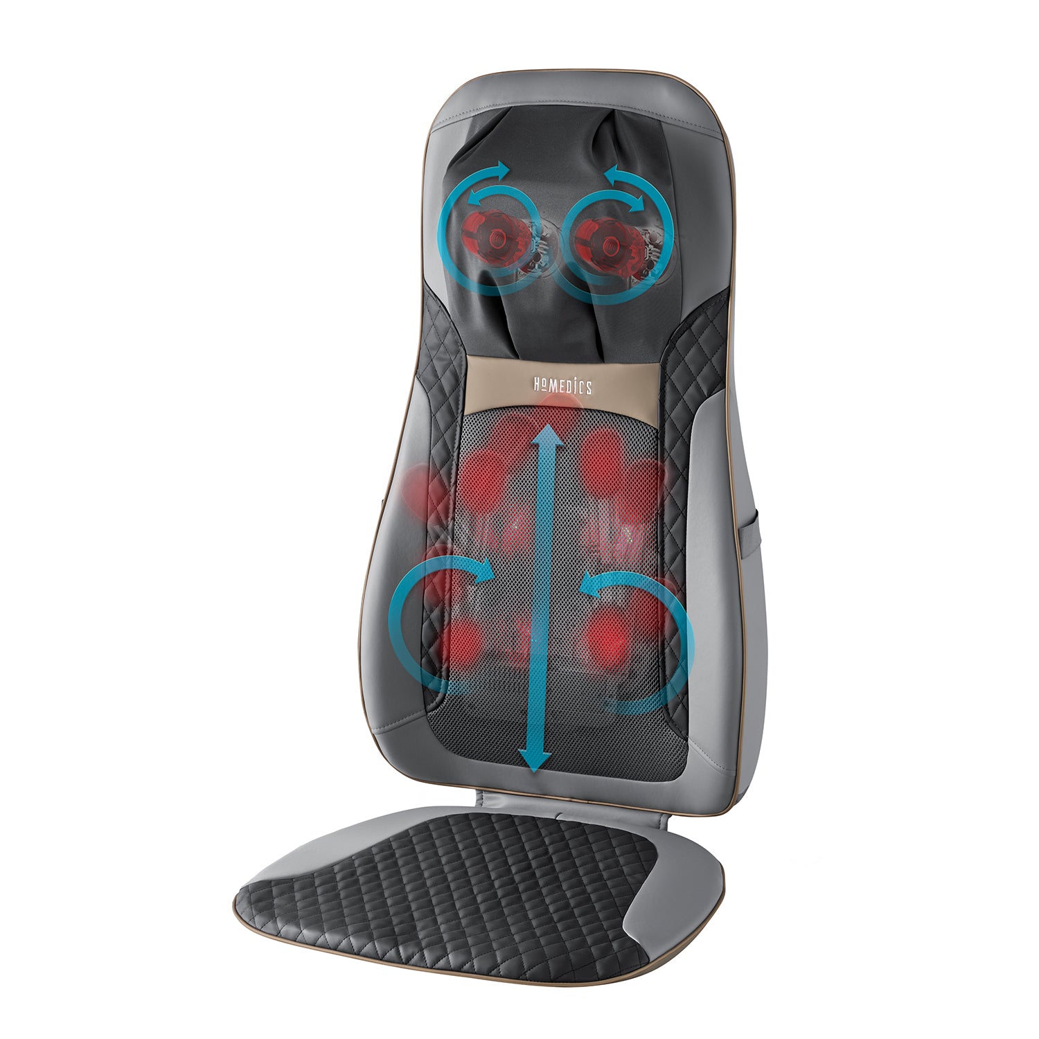 Shiatsu Elite II Massage Cushion with Heating - Full Back & Neck Massager for Home, Office & Car - Relieve Muscle Pain & Stress