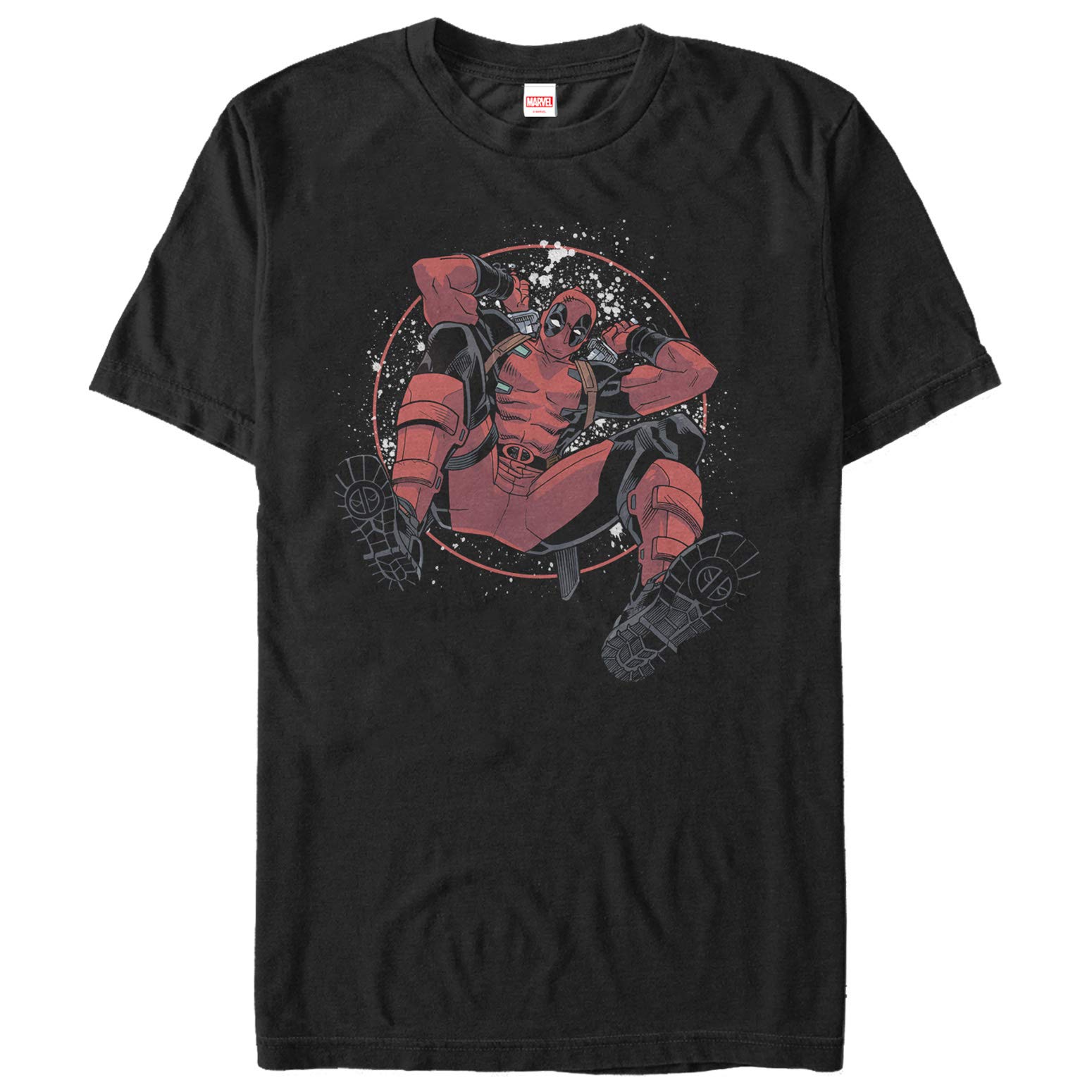 Marvel Deadpool Dance Party Graphic T-Shirt for Men - Black - Large Size | Casual Wear, Cosplay, Superhero Fans Gift