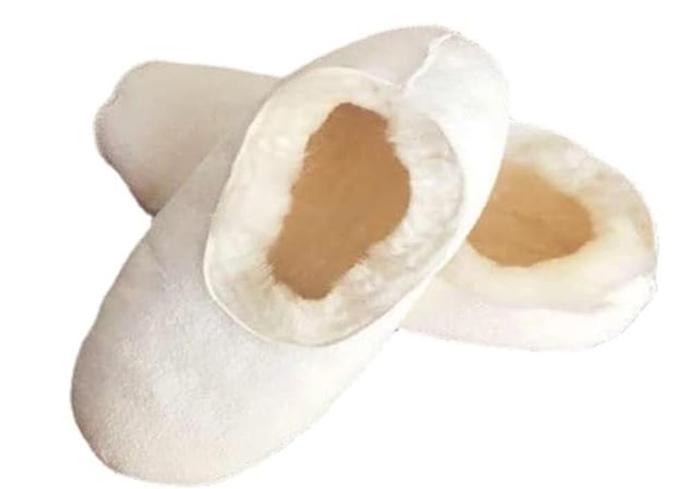 100% Natural Sheepskin Warm Socks for Farm Boots - Cozy Winter House Slippers for Indoor Comfort & Outdoor Wear