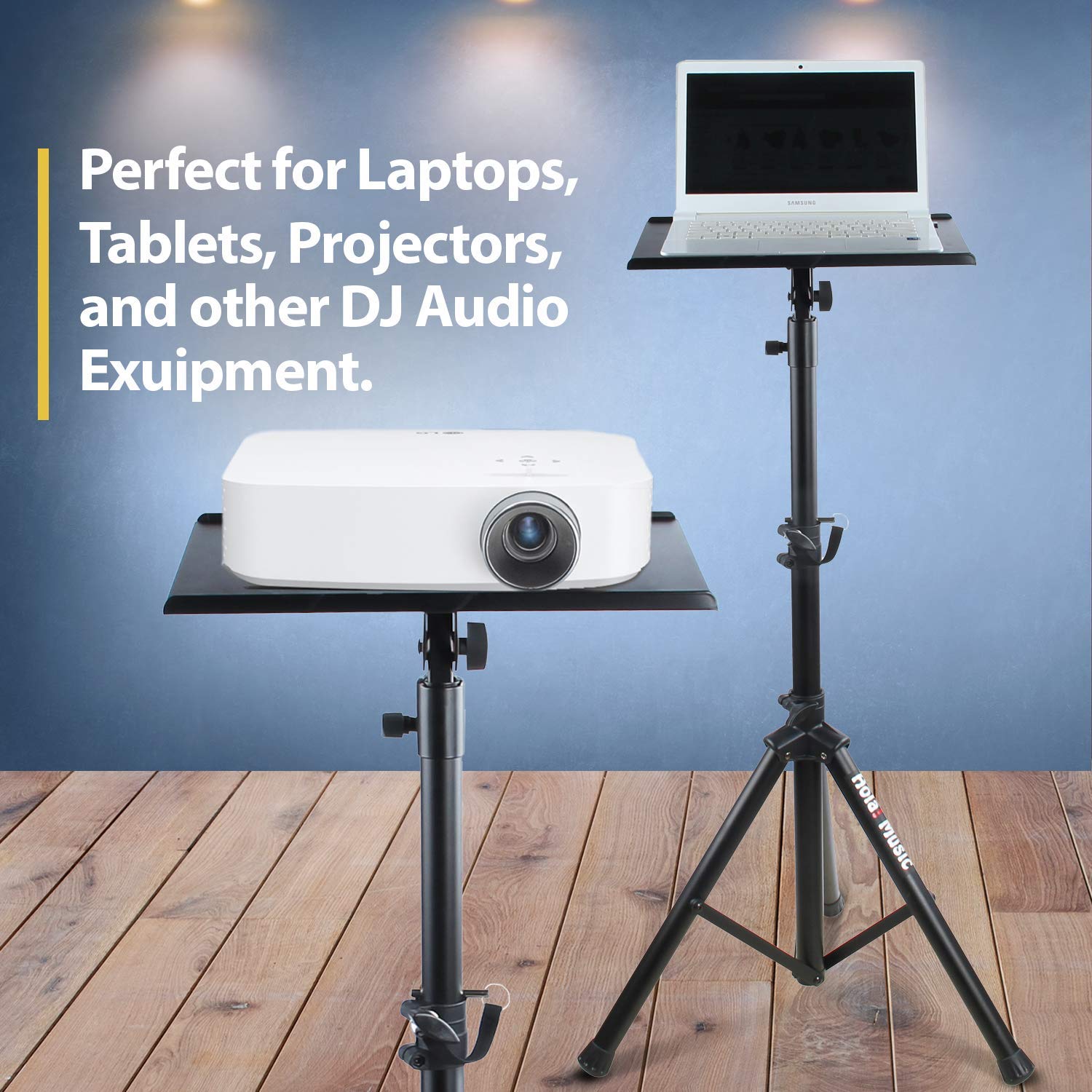 Professional HPS-300B Heavy Duty DJ Tripod Stand - Adjustable Laptop Stand, Projector Mount & Mixer Stand for DJs, Events & Home Theater Setup