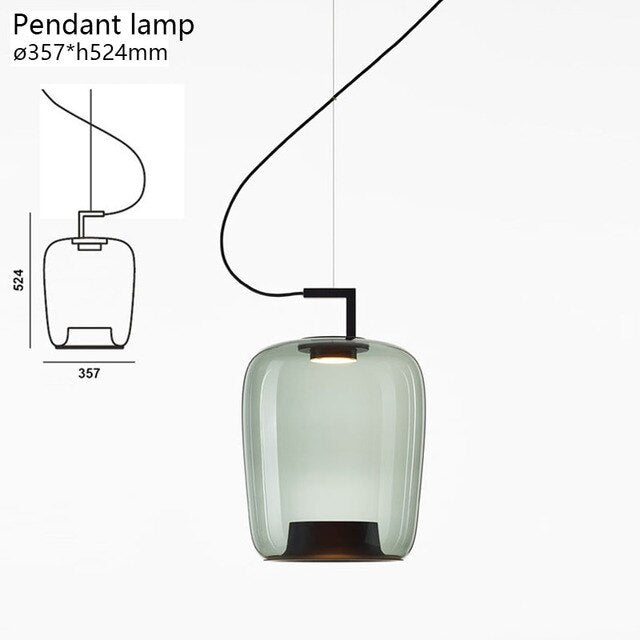 Nordic Modern LED Pendant Lights - Brown & Dark Green Glass Chandeliers for Dining Room, Bedroom, Bar Decor | Perfect for Ambient Lighting in Homes and Restaurants