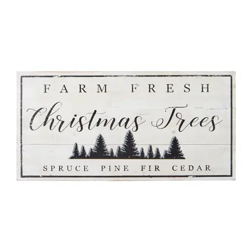 Premium Farm Fresh Christmas Trees - Natural White Wood Print Holiday Decor for Home, Office & Festive Parties