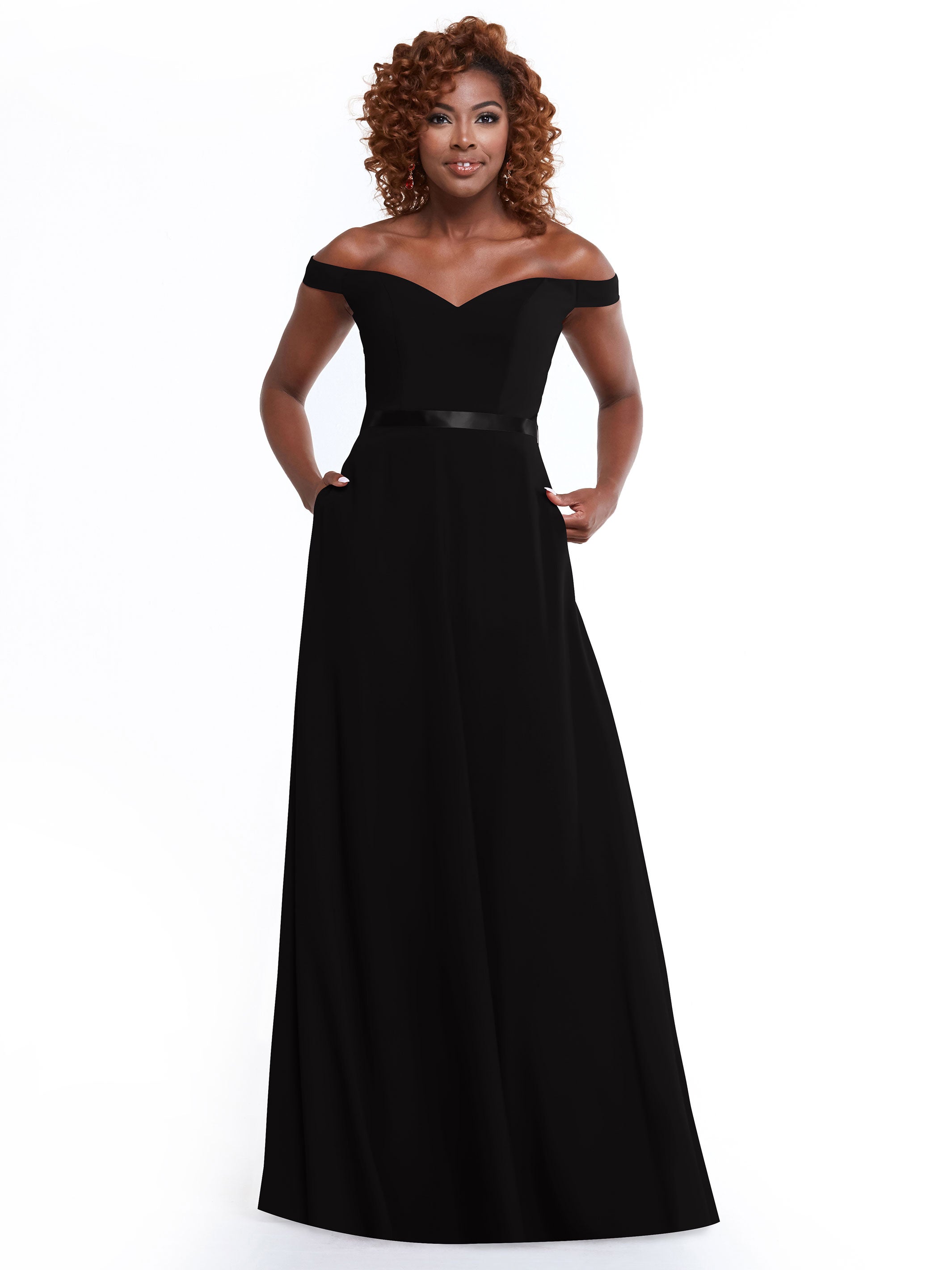 Elegant Off-the-Shoulder A-Line Chiffon Bridesmaid Dress with Sash - Size 80100 - Perfect for Weddings, Formal Events & Special Occasions