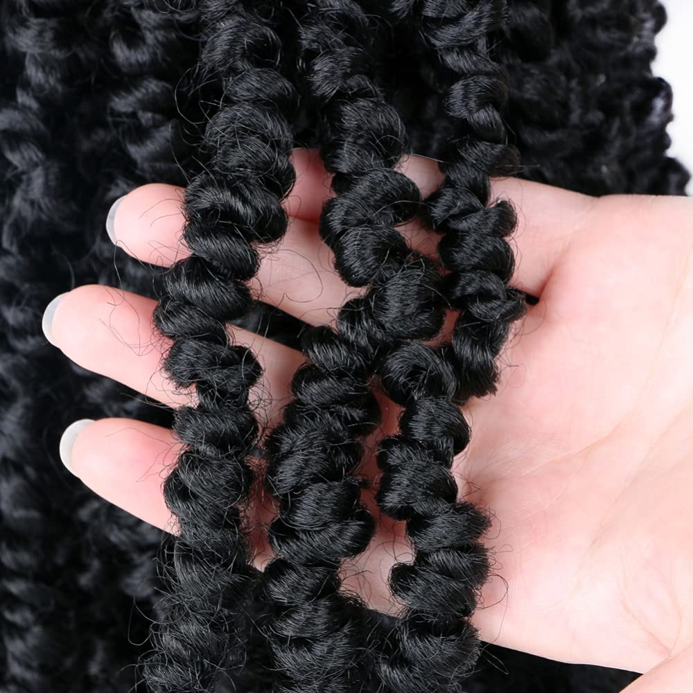 8 Packs 10inch Pre-Twisted Passion Twist Crochet Braids - 96 Strands Synthetic Hair Extensions (1B Black) for Protective Styles & Bob Hairstyles | Perfect for Daily Wear, Parties & Salon Styling