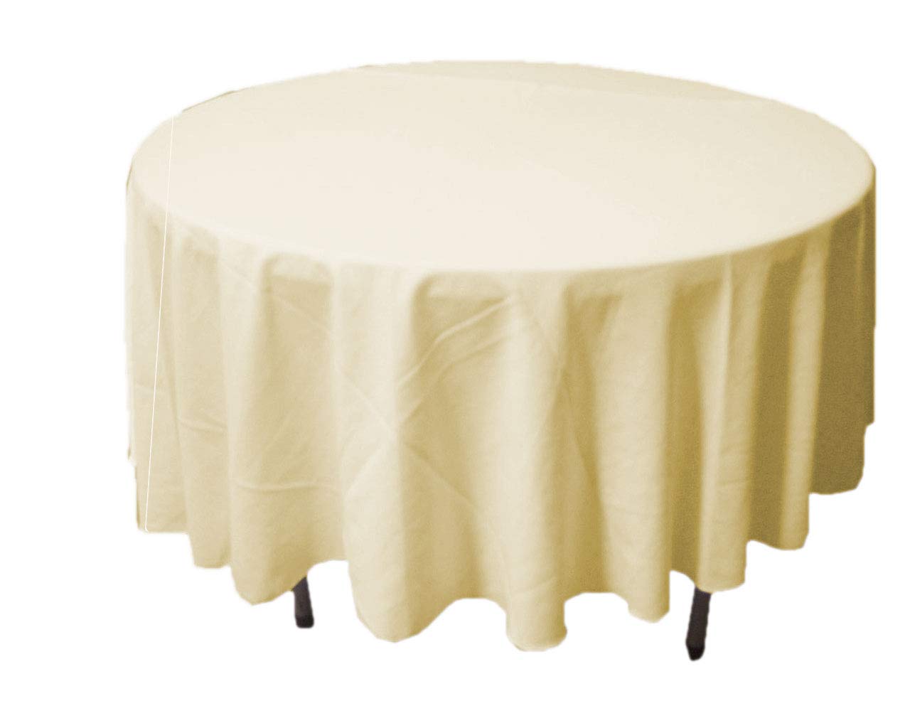 Premium 500TC Egyptian Cotton Round Tablecloth - 90 Inch Diameter Ivory White Kitchen Dining Table Cover for Parties, Weddings & Home Decor - Soft Luxury Table Linen for Formal Dinners & Holiday Gatherings