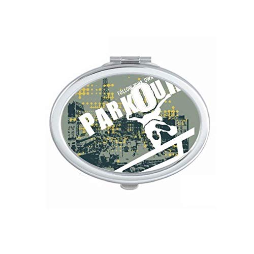 DIYthinker Graffiti Street Hip-Hop Paris Pattern Portable Folding Mirror - Double-Sided Hand Mirror for Makeup, Travel & Home Decor | Compact Vanity Mirror for Cosmetics, Purse & Wall Art