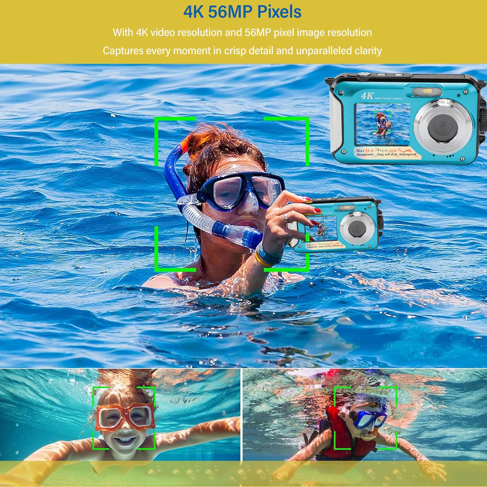 4K Waterproof Digital Camera with 2.8