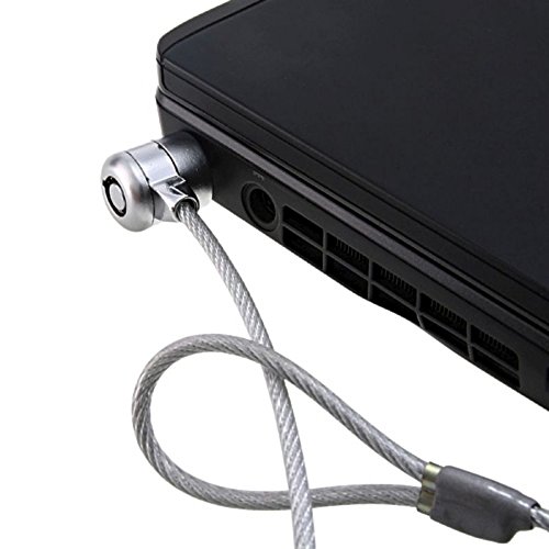 Silver Tone Notebook Laptop Security Cable Lock 93cm - Anti-Theft Computer Lock for MacBook, Chromebook, PC - Perfect for Office, School, Coffee Shops & Travel