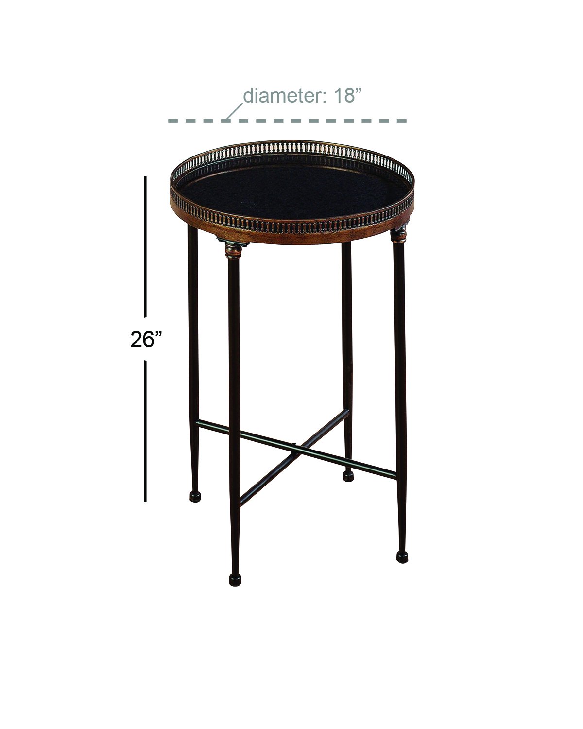 Deco 79 Modern Black Metal Side Table with Tray Top - 18