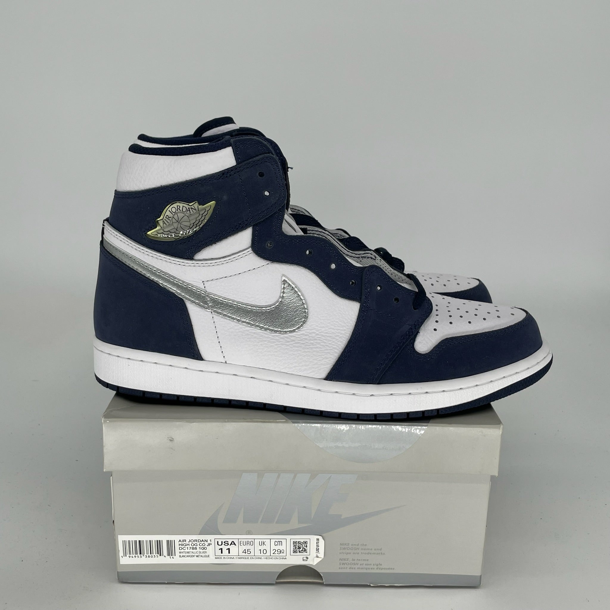 Original Air Jordan 1 CO JP Midnight Navy Men's Basketball Shoes Size 11 - DC1788-100 | Authentic Retro Sneakers for Streetwear & Basketball Enthusiasts