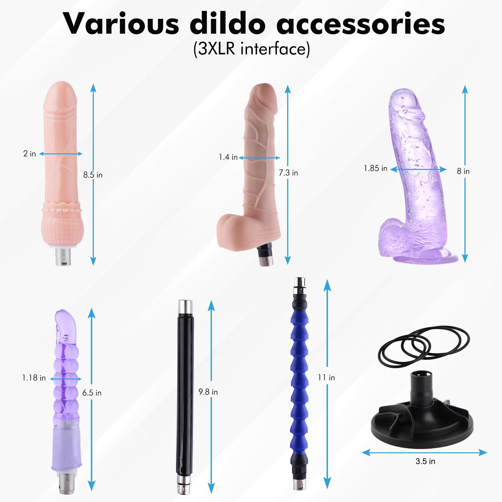 AUXFUN Thrusting Sex Machine with 7 Attachments & Suction Cup - Powerful Dildo Fuck Machine for Women & Couples - Includes 3 XLR Connectors - Perfect for Solo Play, Couples Bonding & BDSM Exploration