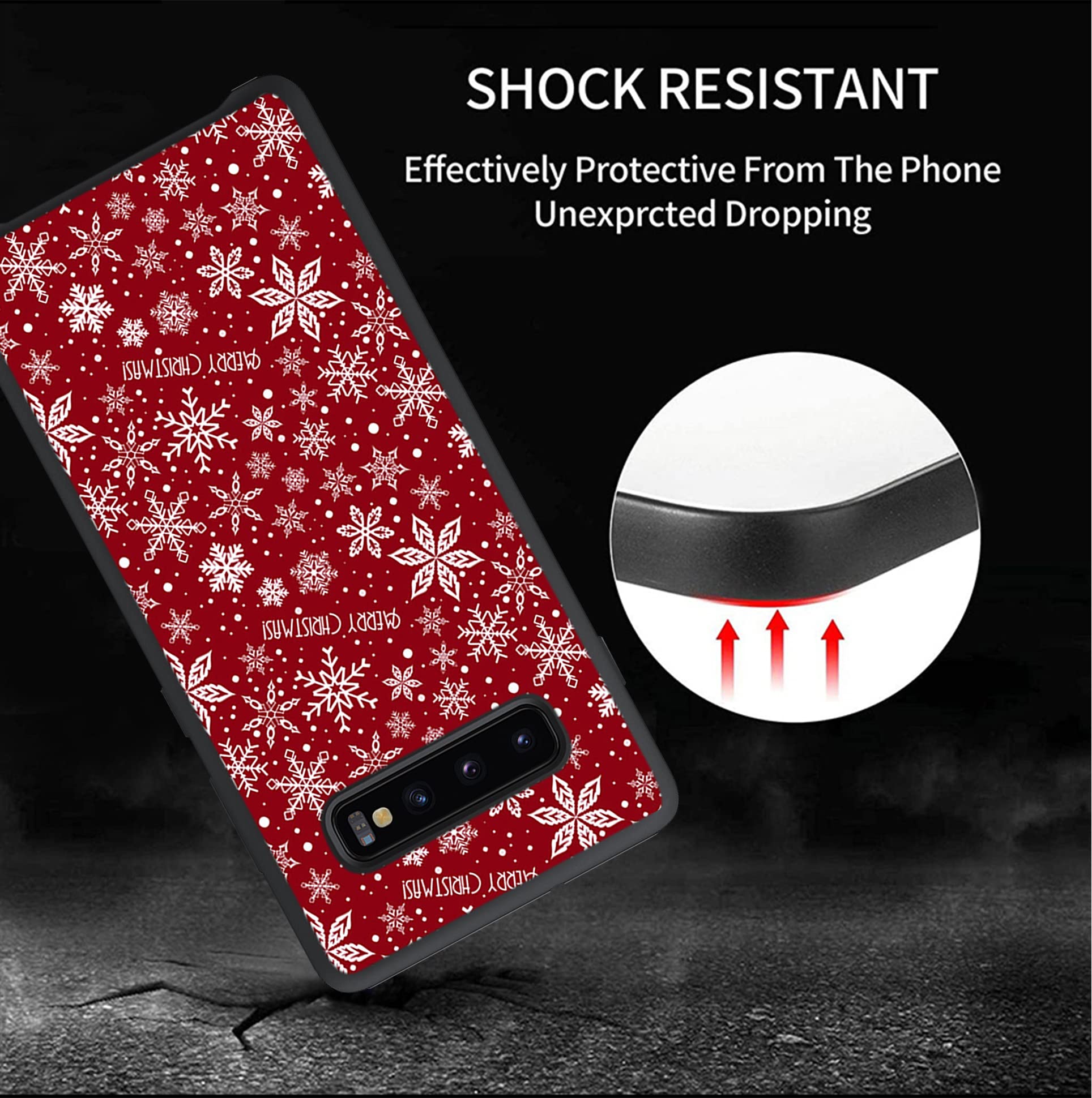Christmas Pattern Samsung Galaxy S10 Case - Holiday TPU Shockproof Phone Cover with Drop Protection - Perfect for Gifts, Travel & Daily Use