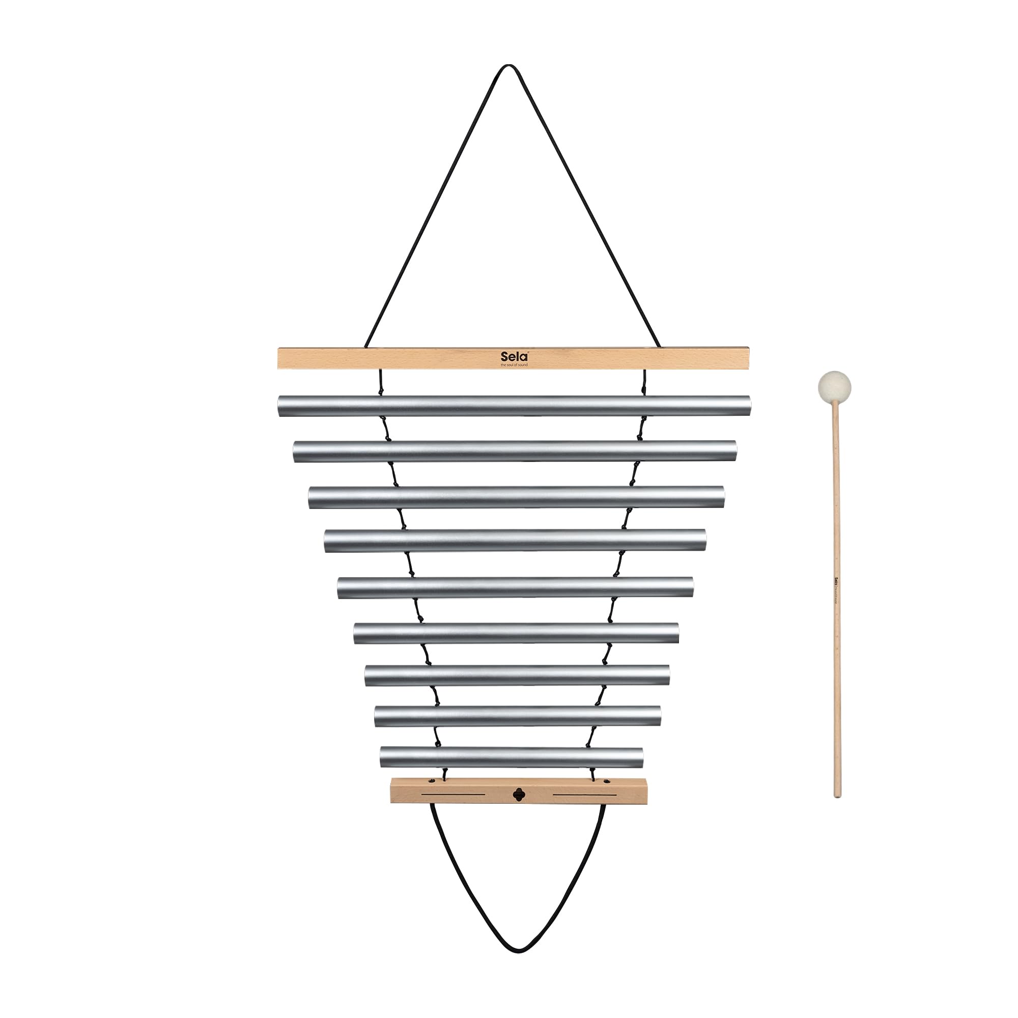 Harmony Chimes 9 Natural in C - Handcrafted Wind Chimes with Bag & Mallet for Outdoor Garden, Patio, and Meditation Spaces