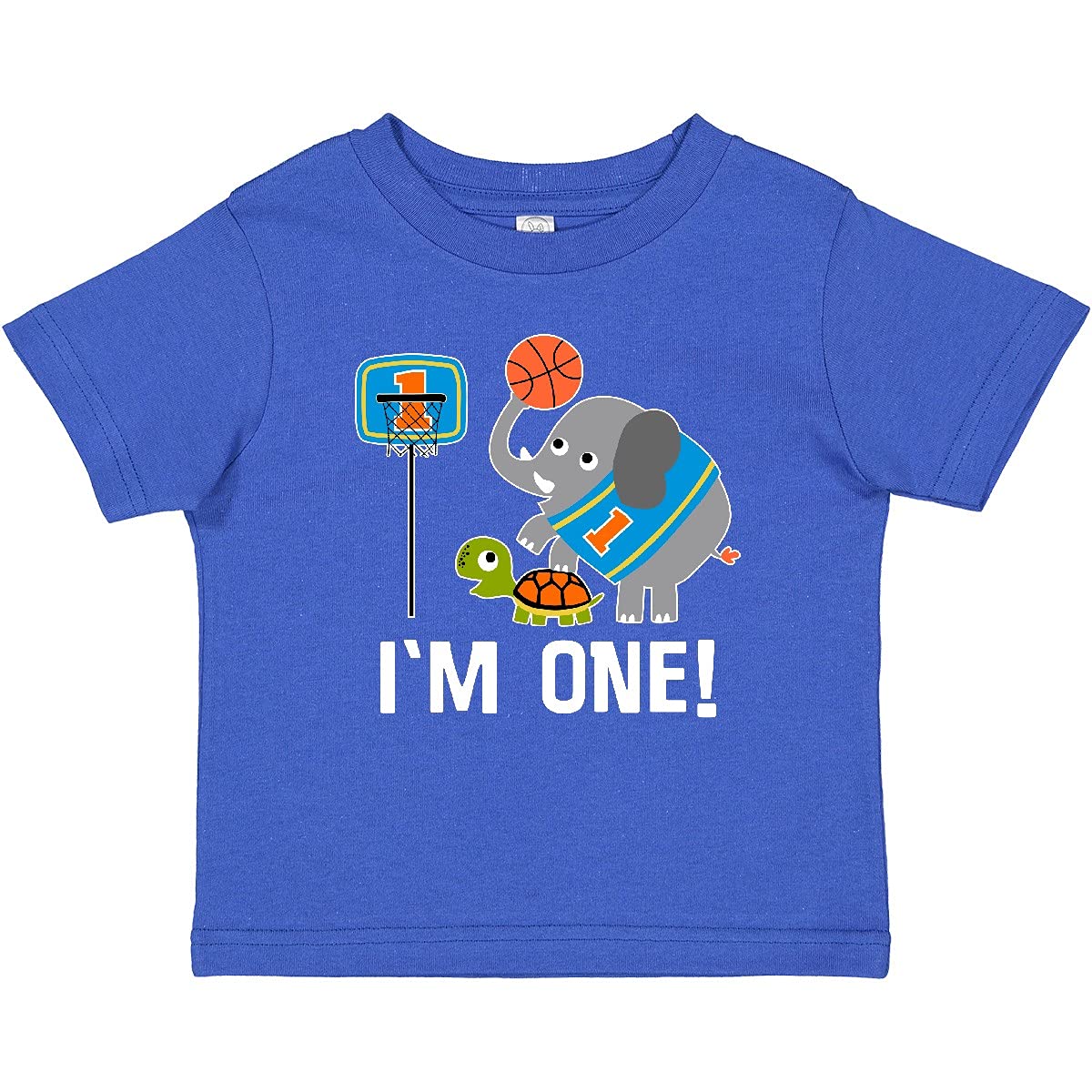 Inktastic Basketball 1st Birthday T-Shirt for 1 Year Old Baby Boys & Girls - Cute First Birthday Outfit for Basketball Party & Photo Shoots