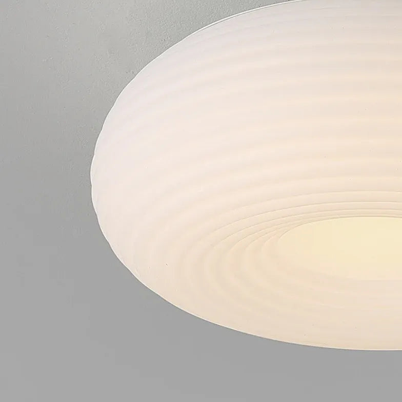 Modern White Round Ceiling Light Fixture - Energy Efficient LED Flush Mount for Living Room, Bedroom, Kitchen & Hallway | Dimmable Ambient Lighting for Home Decor