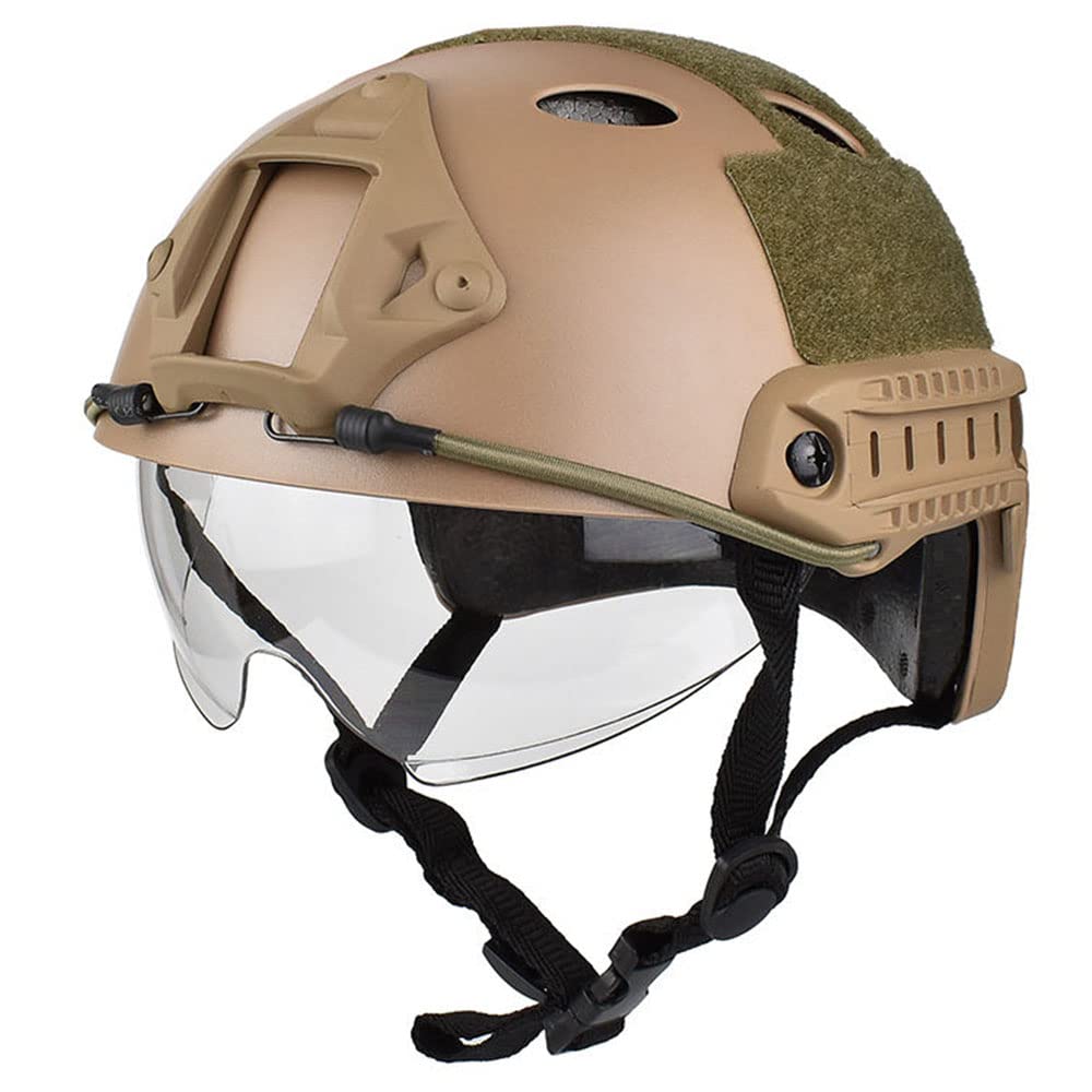 Tactical Airsoft Helmet - Fast PJ Style with Goggles, NVG Mount & Side Rails for Airsoft, Paintball, Military Simulation & Outdoor Combat Games | Perfect for CQB, Field Battles & Tactical Training