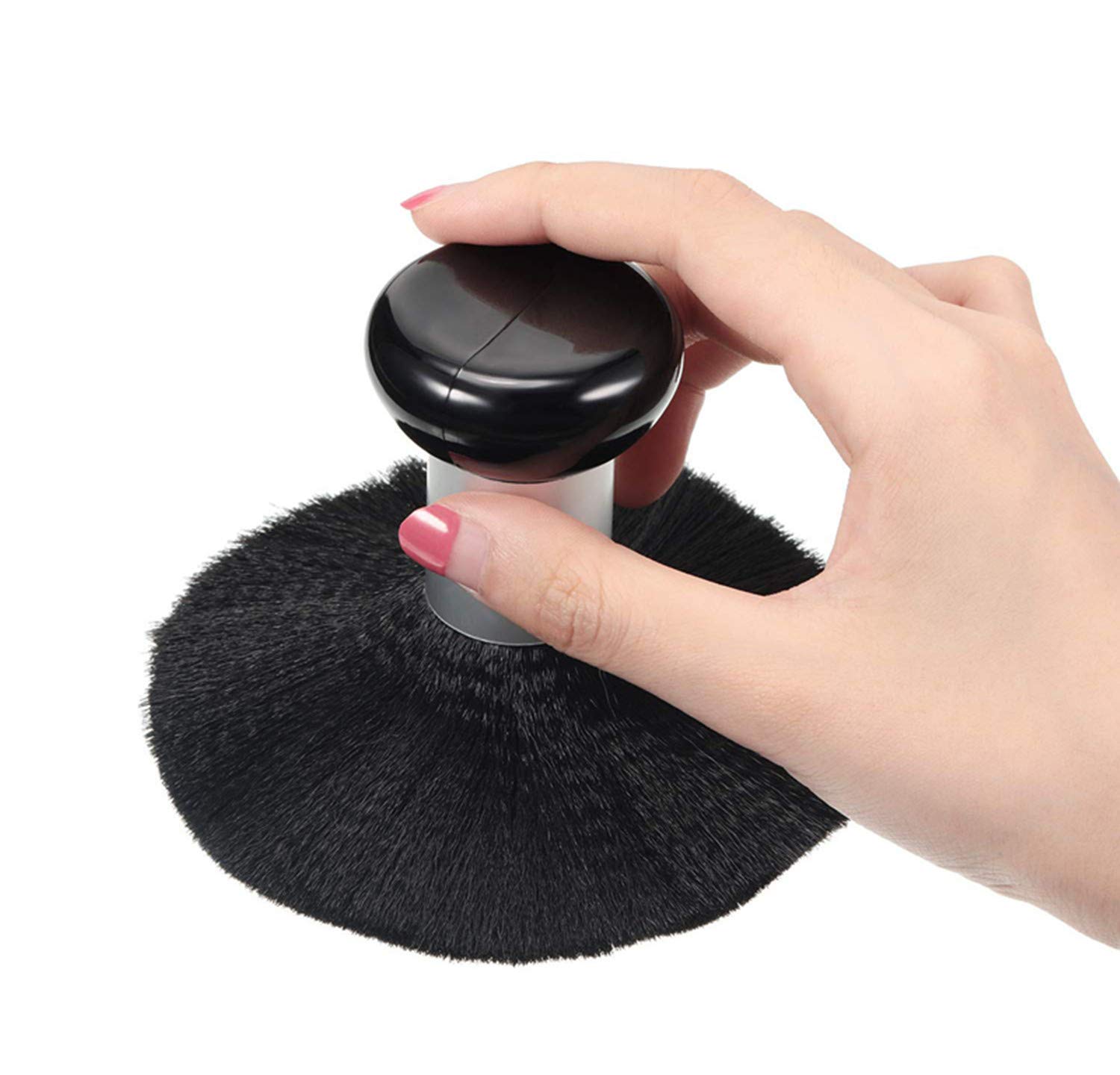 Professional Neck Duster Brush for Hair Cutting - Black Hairdressing Tool for Barbers & Stylists - Perfect for Salon, Home Haircuts & Grooming Kits